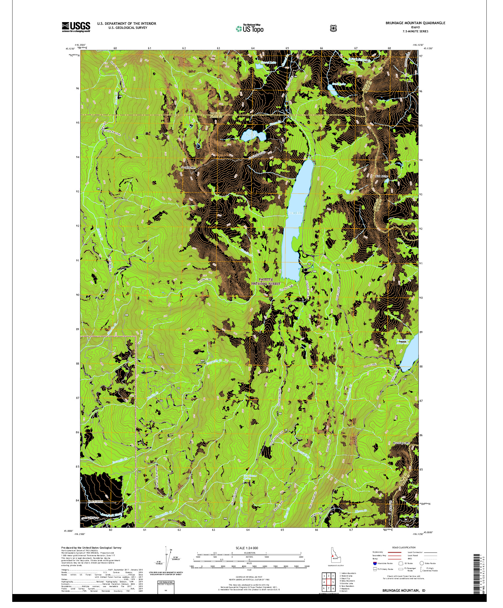 USGS US TOPO 7.5-MINUTE MAP FOR BRUNDAGE MOUNTAIN, ID 2020