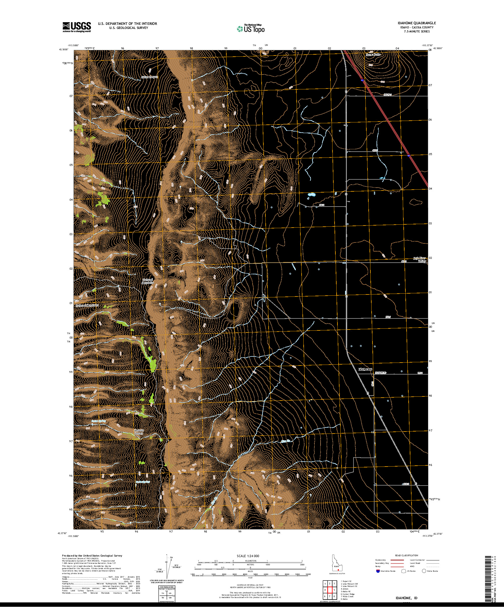 USGS US TOPO 7.5-MINUTE MAP FOR IDAHOME, ID 2020