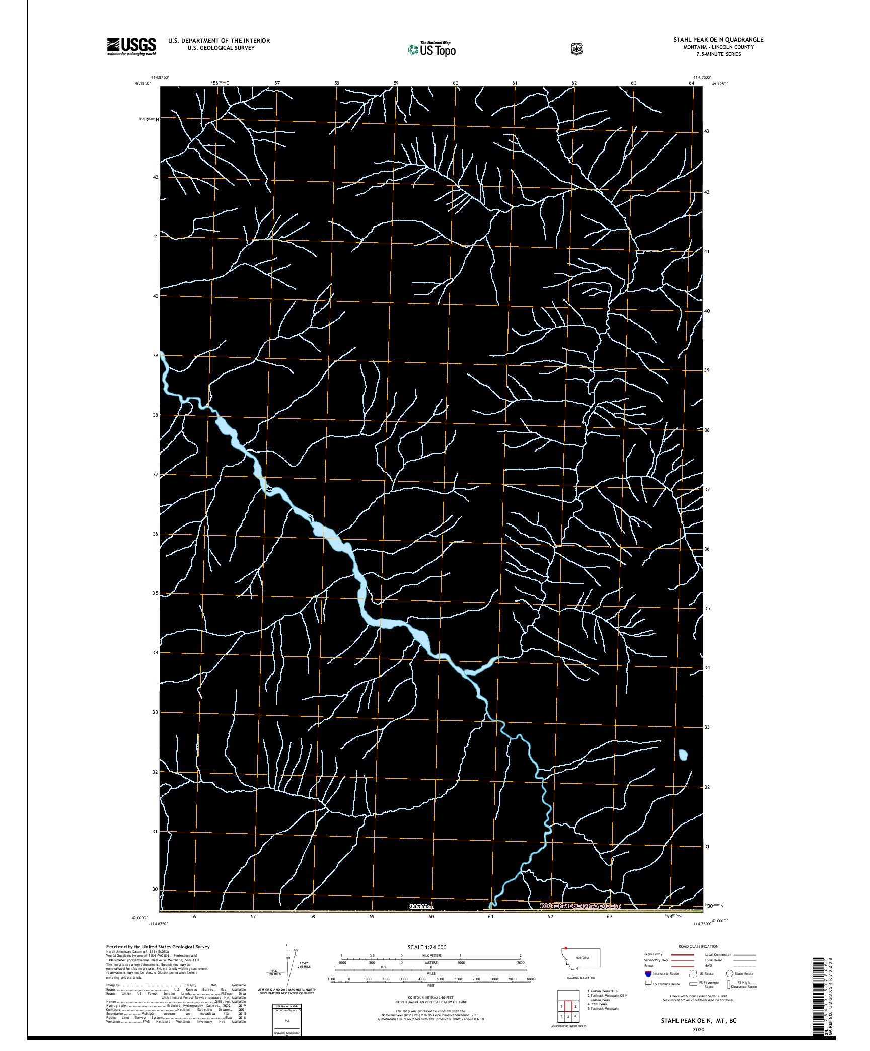 USGS US TOPO 7.5-MINUTE MAP FOR STAHL PEAK OE N, MT,BC 2020