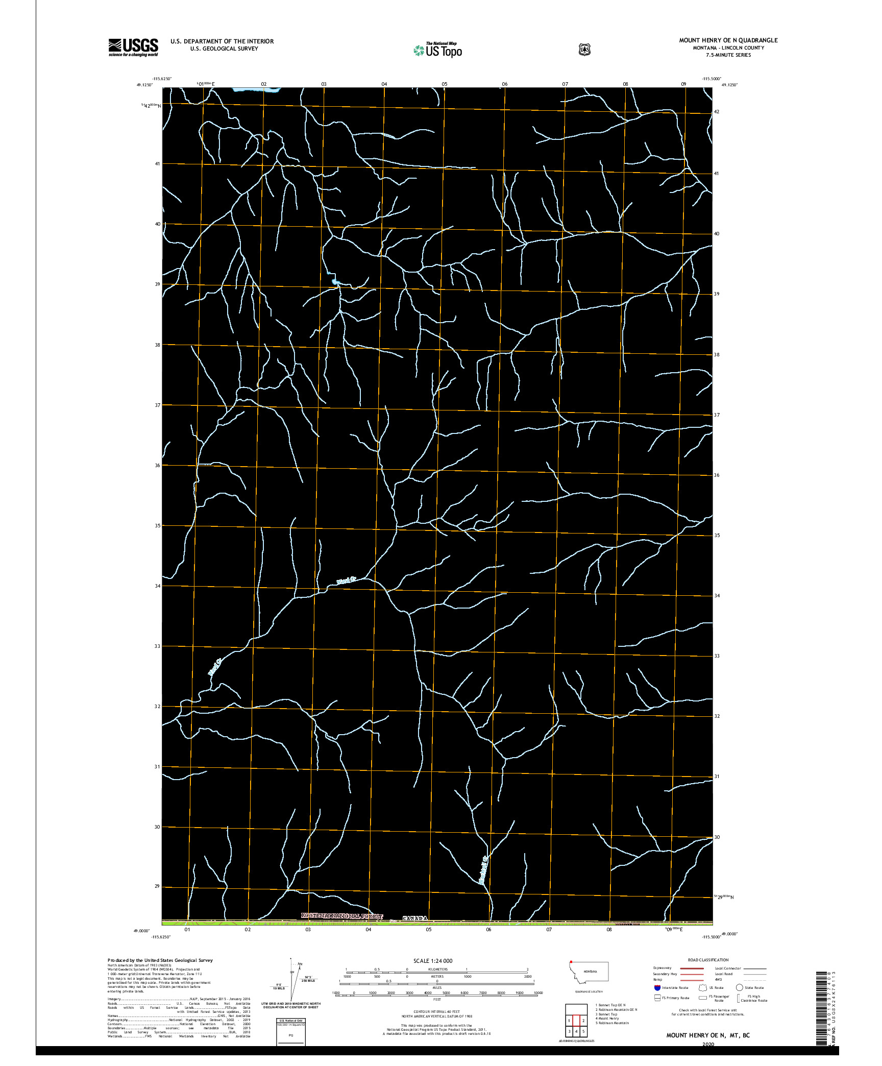 USGS US TOPO 7.5-MINUTE MAP FOR MOUNT HENRY OE N, MT,BC 2020