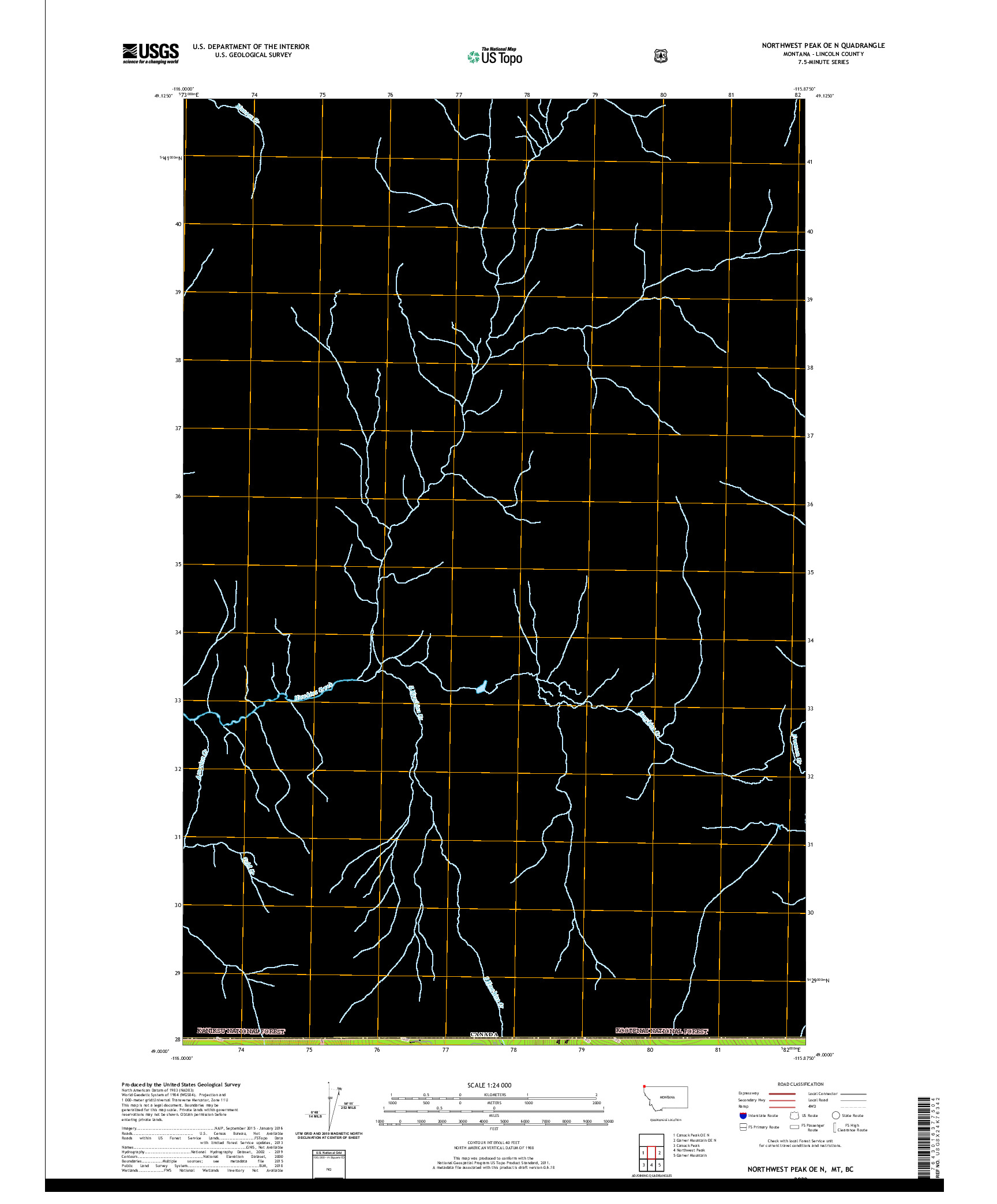 USGS US TOPO 7.5-MINUTE MAP FOR NORTHWEST PEAK OE N, MT,BC 2020
