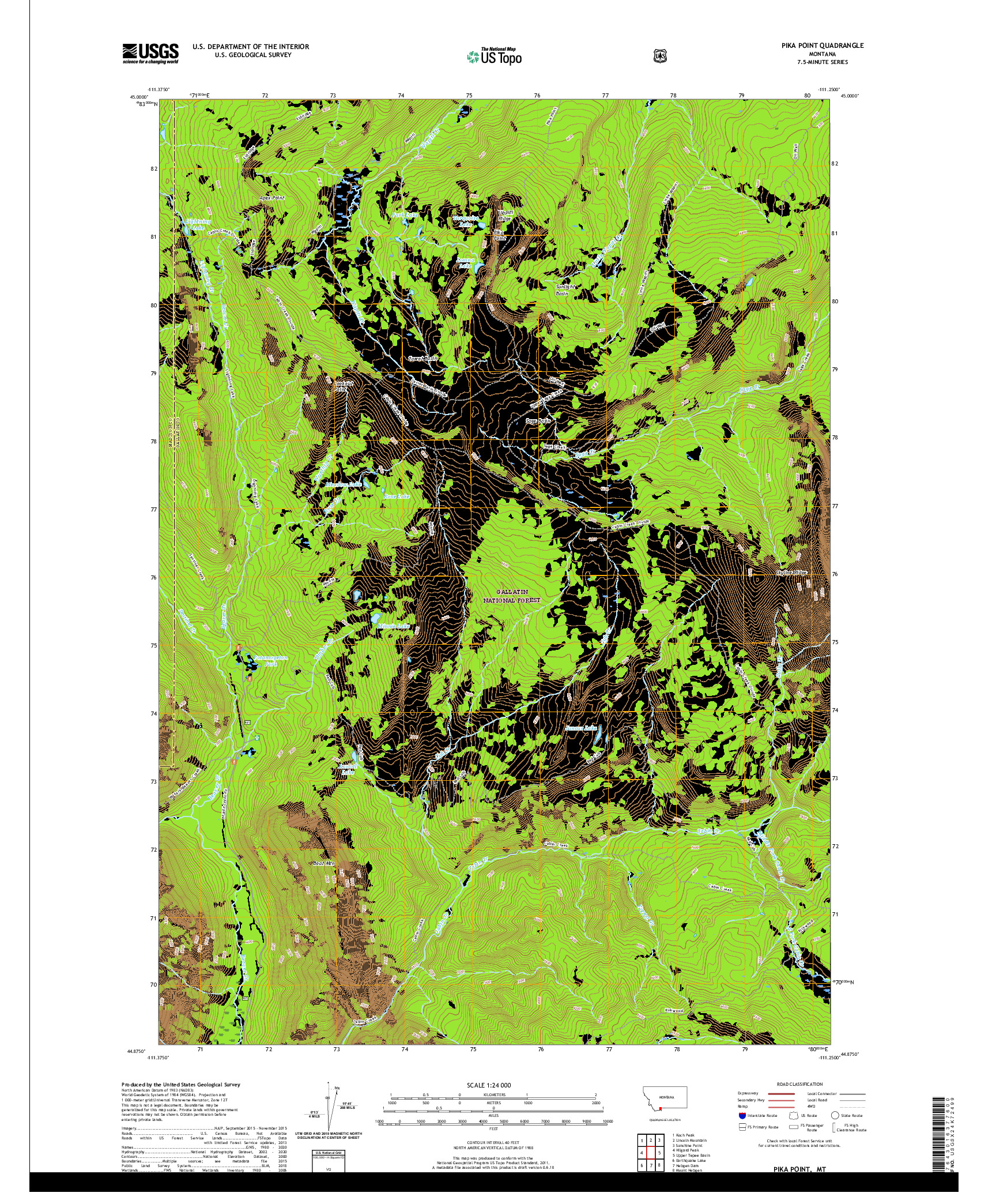 USGS US TOPO 7.5-MINUTE MAP FOR PIKA POINT, MT 2020