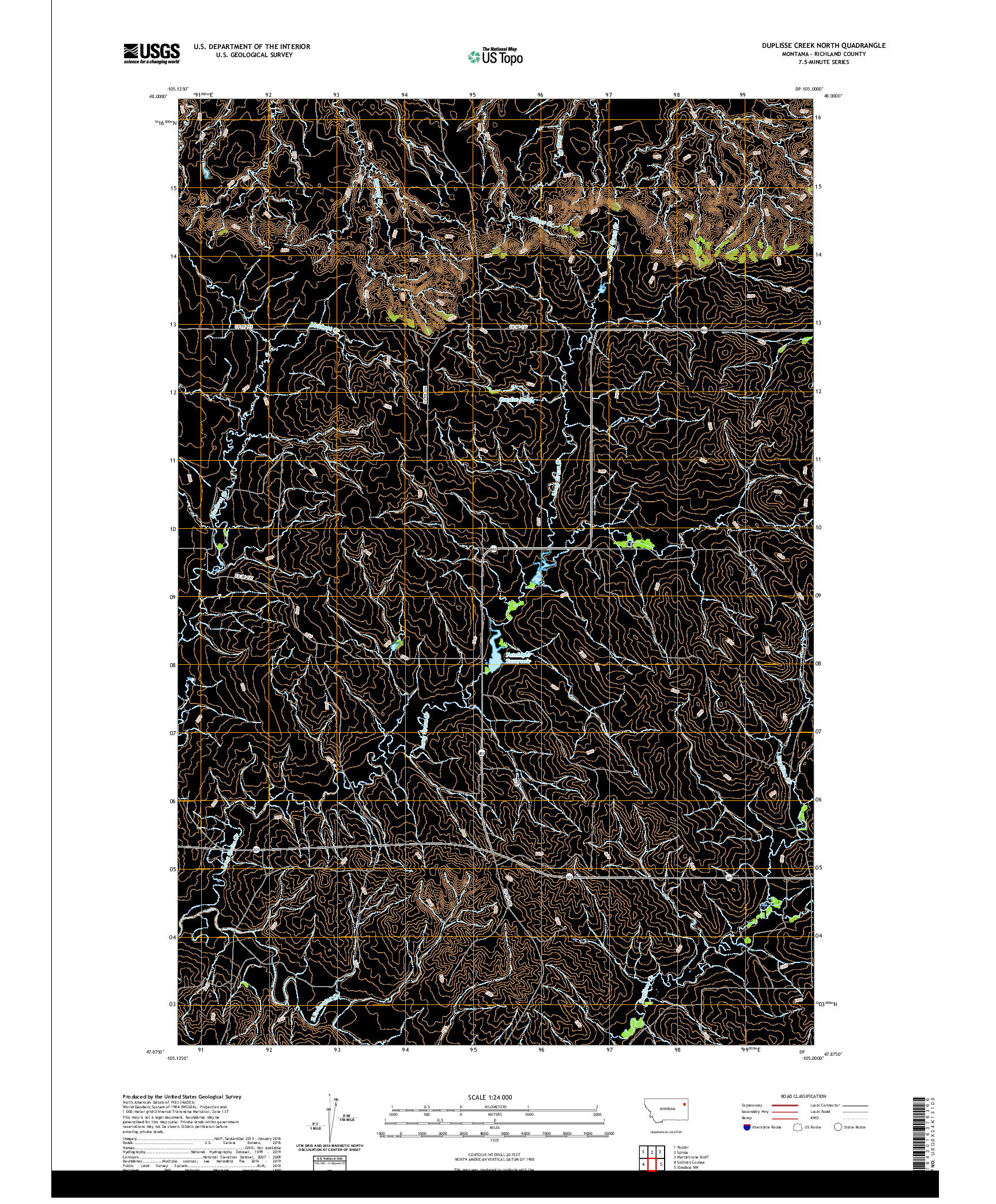 USGS US TOPO 7.5-MINUTE MAP FOR DUPLISSE CREEK NORTH, MT 2020