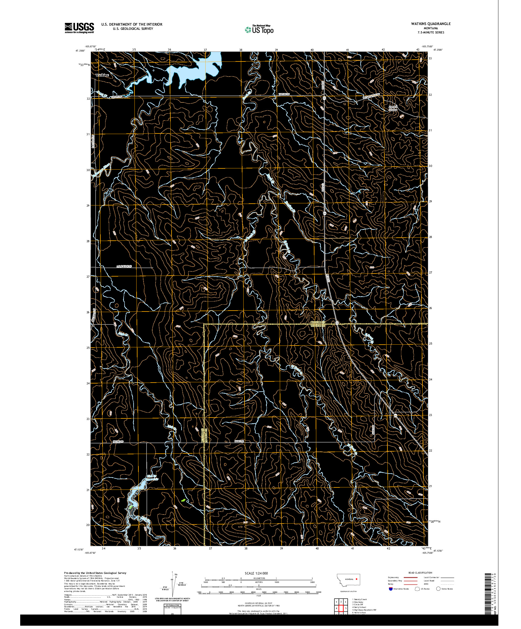 USGS US TOPO 7.5-MINUTE MAP FOR WATKINS, MT 2020