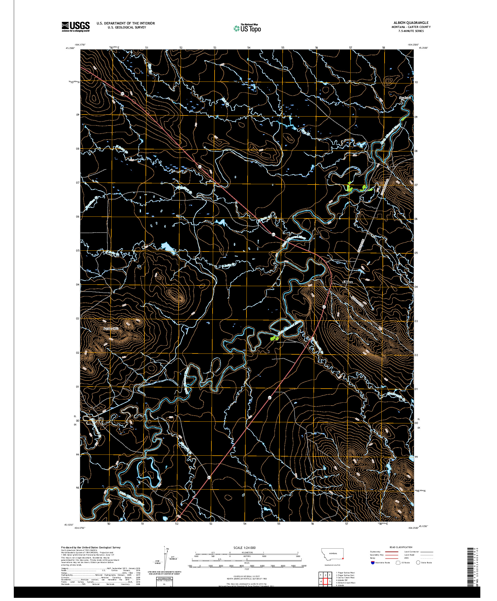 USGS US TOPO 7.5-MINUTE MAP FOR ALBION, MT 2020