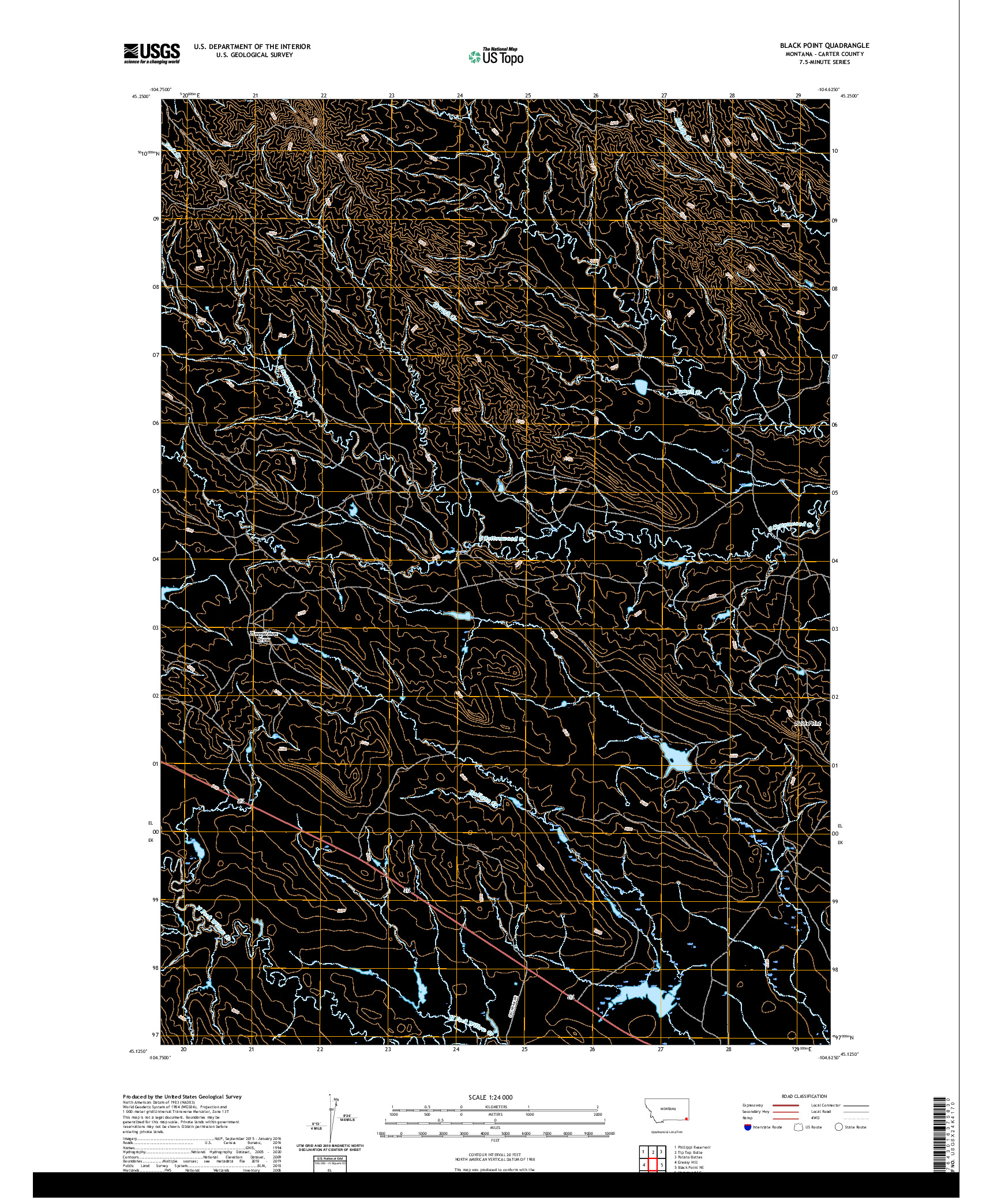 USGS US TOPO 7.5-MINUTE MAP FOR BLACK POINT, MT 2020