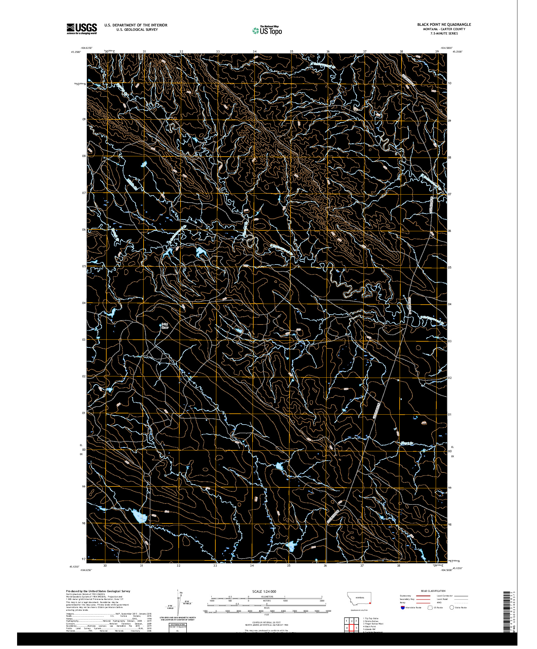 USGS US TOPO 7.5-MINUTE MAP FOR BLACK POINT NE, MT 2020