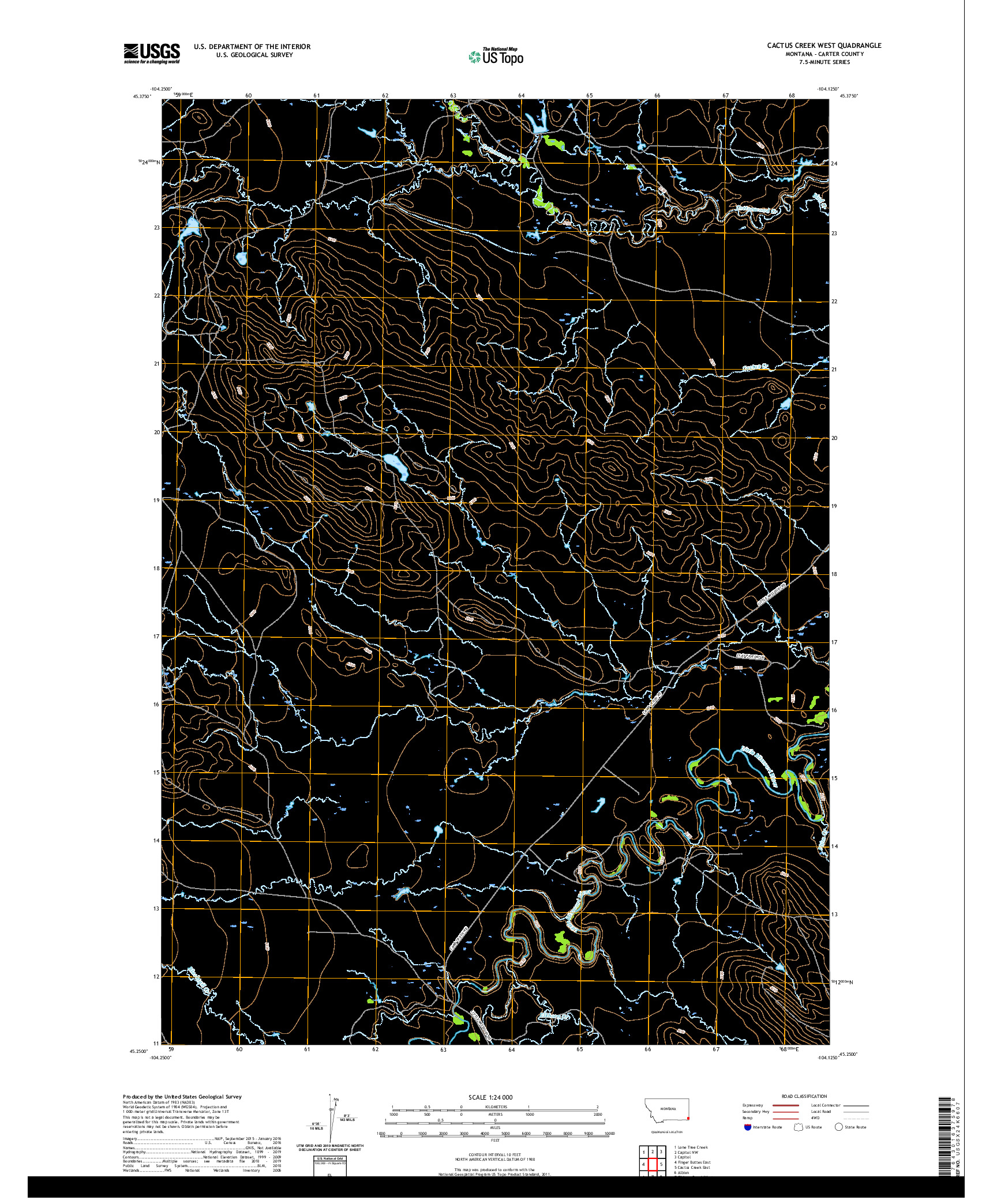 USGS US TOPO 7.5-MINUTE MAP FOR CACTUS CREEK WEST, MT 2020