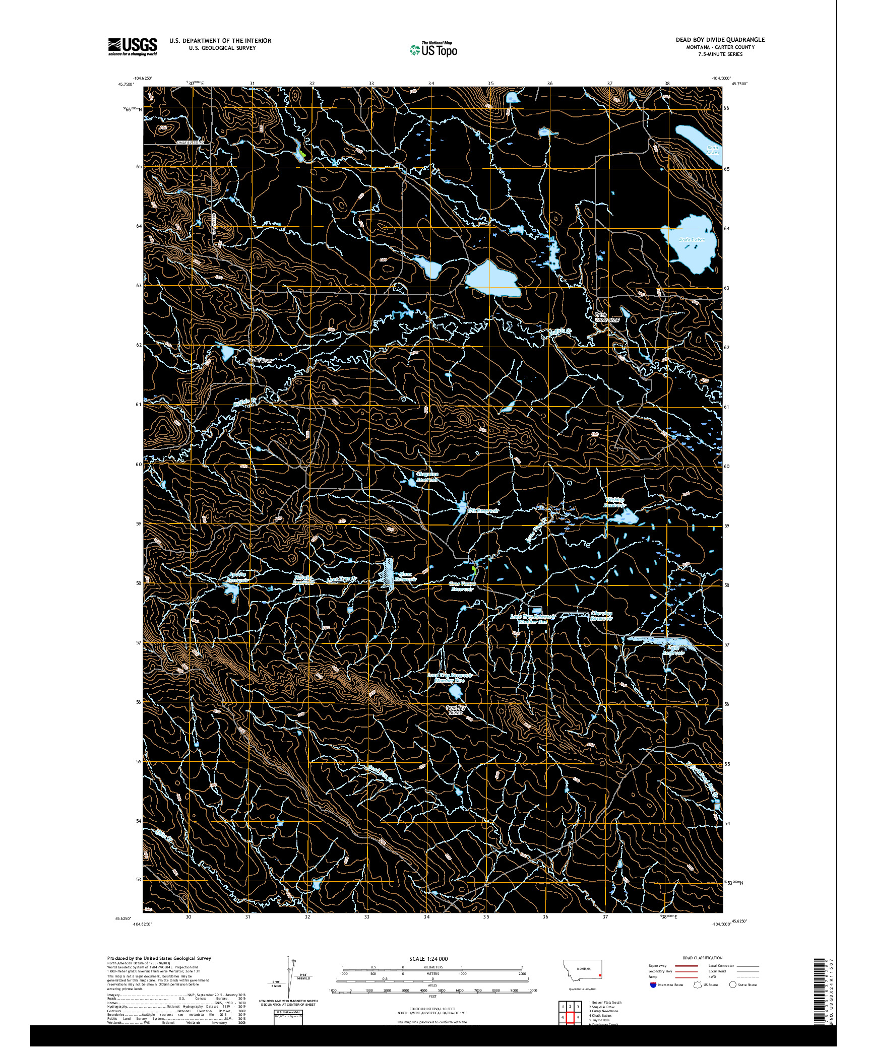 USGS US TOPO 7.5-MINUTE MAP FOR DEAD BOY DIVIDE, MT 2020