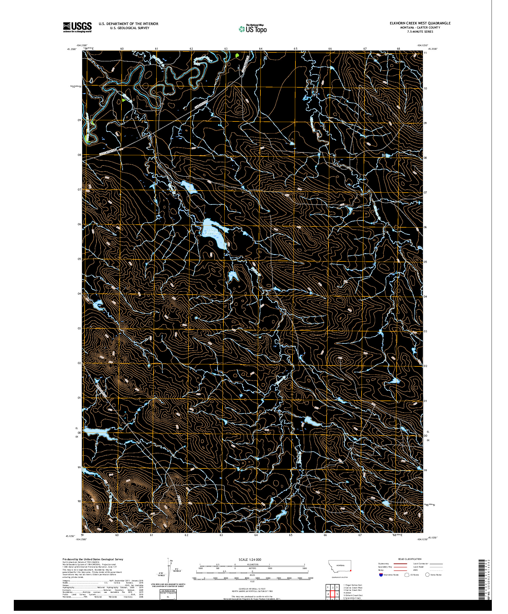 USGS US TOPO 7.5-MINUTE MAP FOR ELKHORN CREEK WEST, MT 2020
