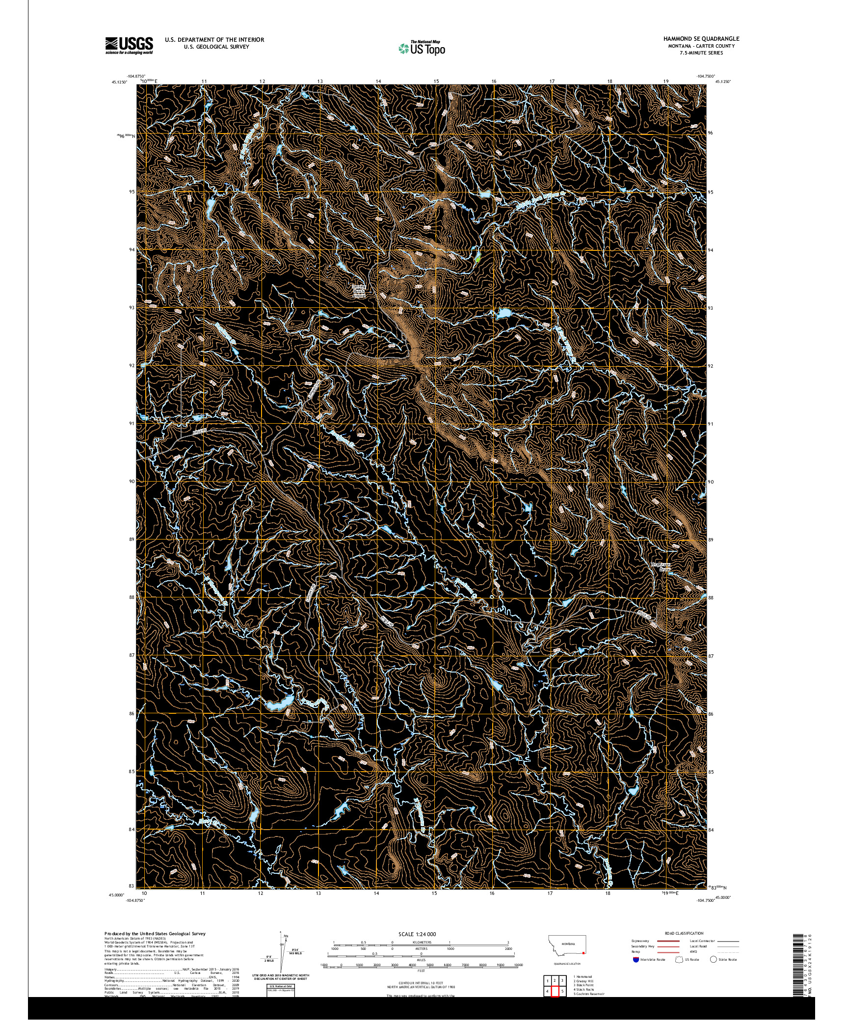 USGS US TOPO 7.5-MINUTE MAP FOR HAMMOND SE, MT 2020