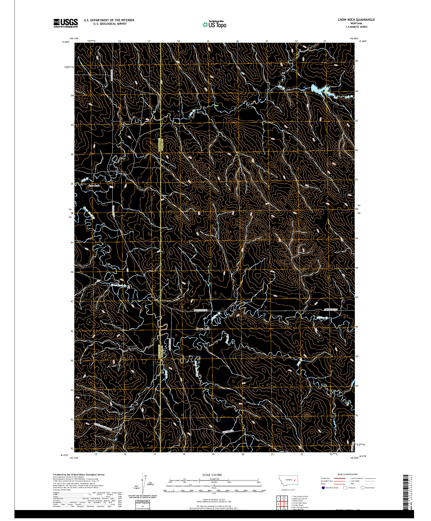 USGS US TOPO 7.5-MINUTE MAP FOR CROW ROCK, MT 2020