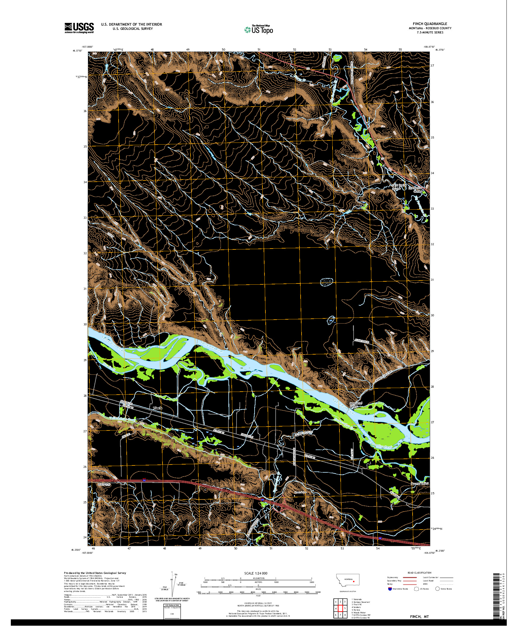 USGS US TOPO 7.5-MINUTE MAP FOR FINCH, MT 2020