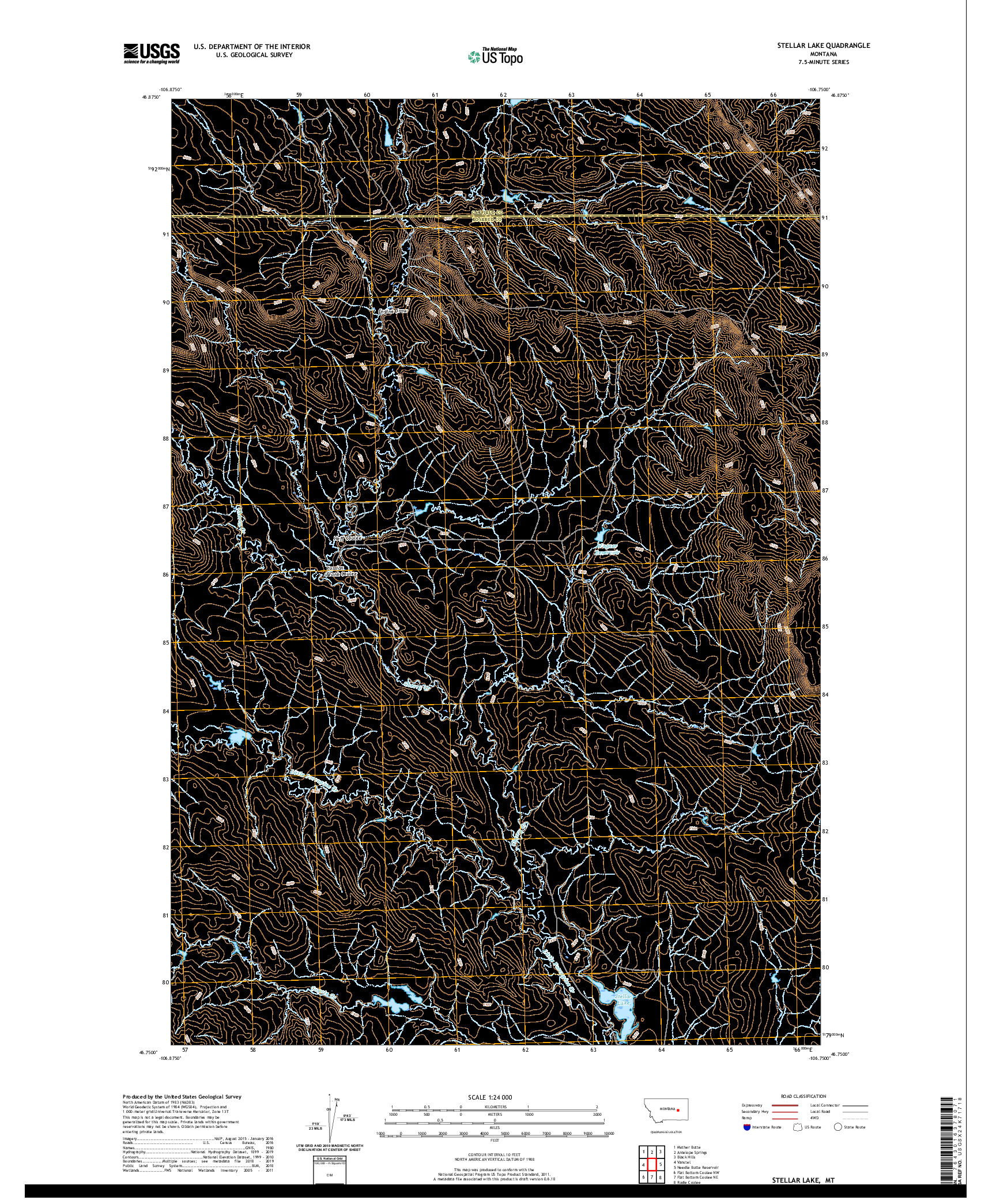 USGS US TOPO 7.5-MINUTE MAP FOR STELLAR LAKE, MT 2020