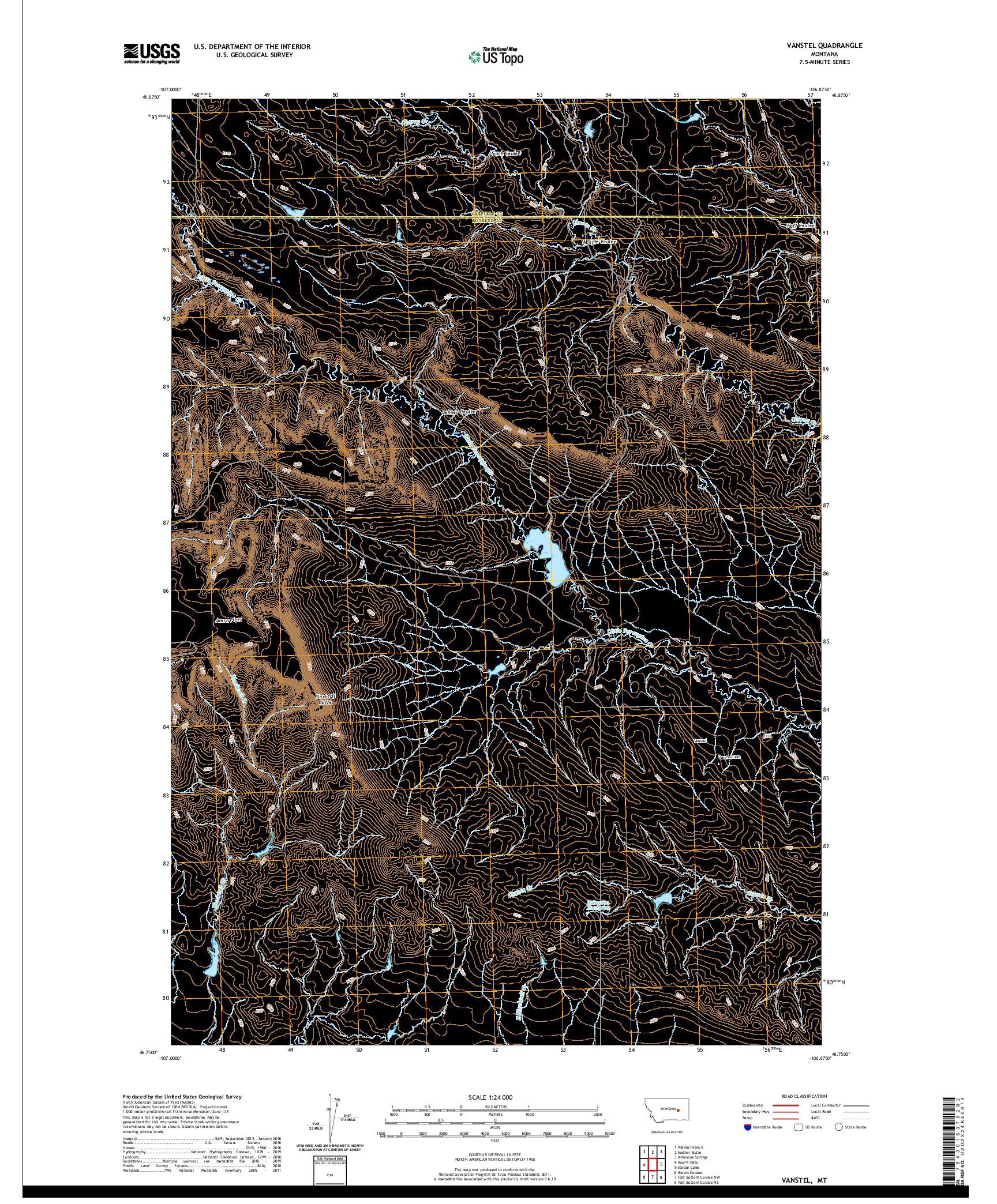 USGS US TOPO 7.5-MINUTE MAP FOR VANSTEL, MT 2020