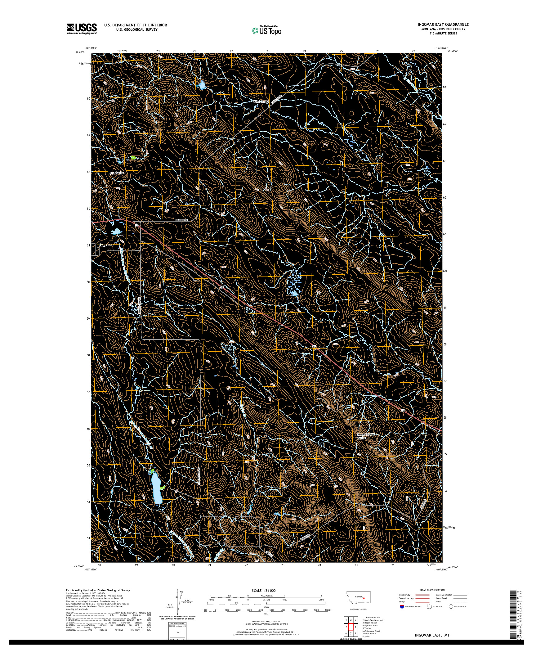 USGS US TOPO 7.5-MINUTE MAP FOR INGOMAR EAST, MT 2020