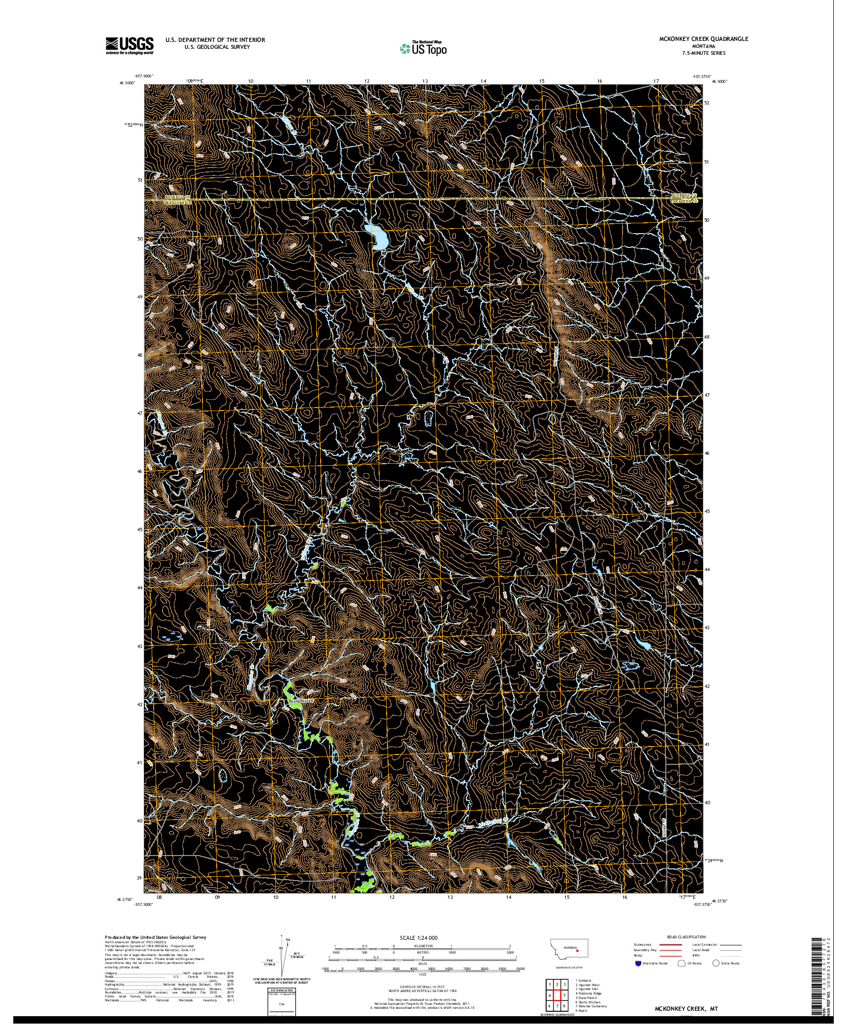 USGS US TOPO 7.5-MINUTE MAP FOR MCKONKEY CREEK, MT 2020