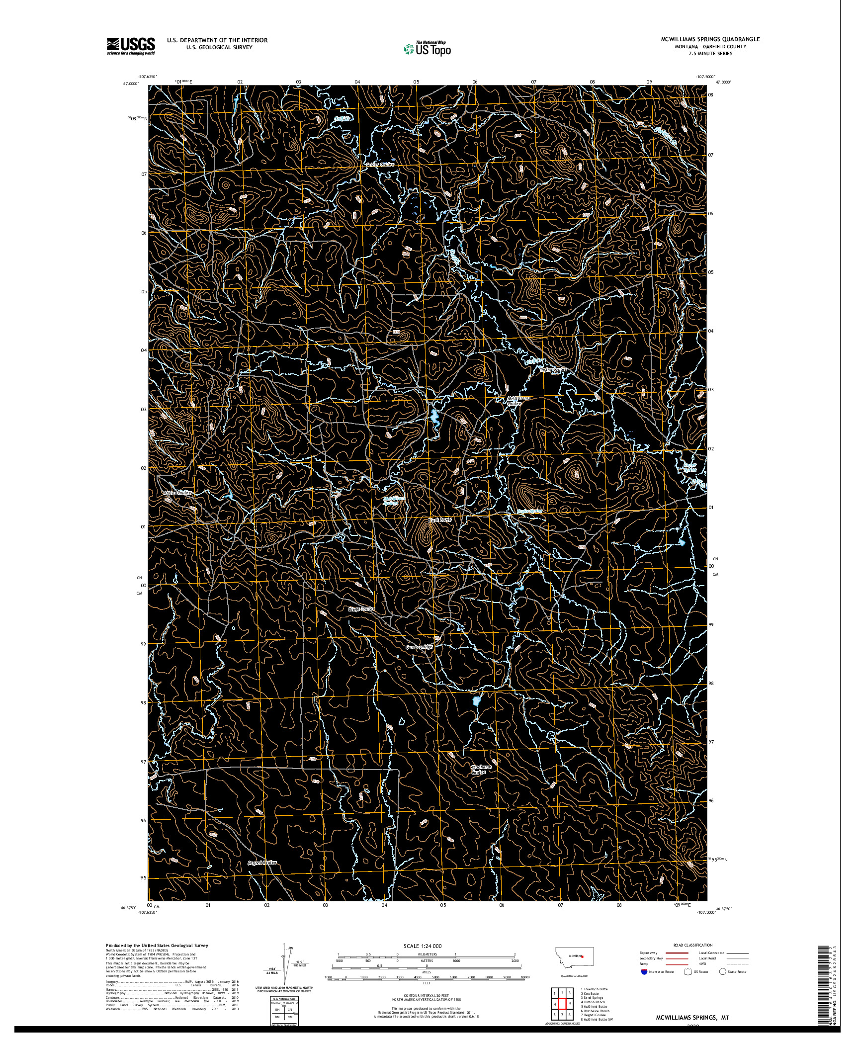 USGS US TOPO 7.5-MINUTE MAP FOR MCWILLIAMS SPRINGS, MT 2020