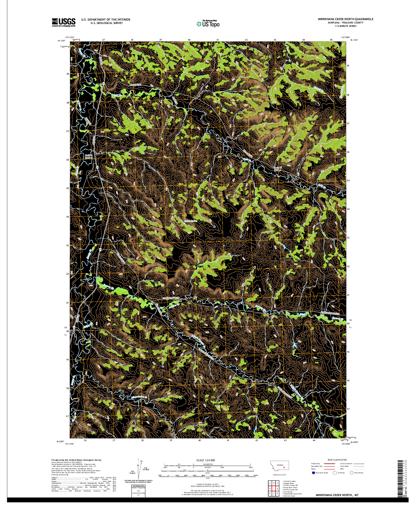 USGS US TOPO 7.5-MINUTE MAP FOR MINNEHAHA CREEK NORTH, MT 2020