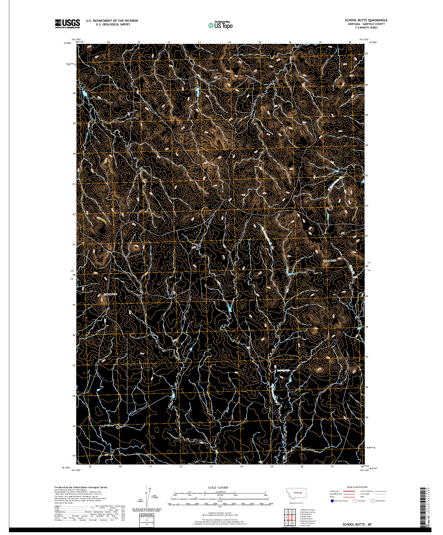 USGS US TOPO 7.5-MINUTE MAP FOR SCHOOL BUTTE, MT 2020