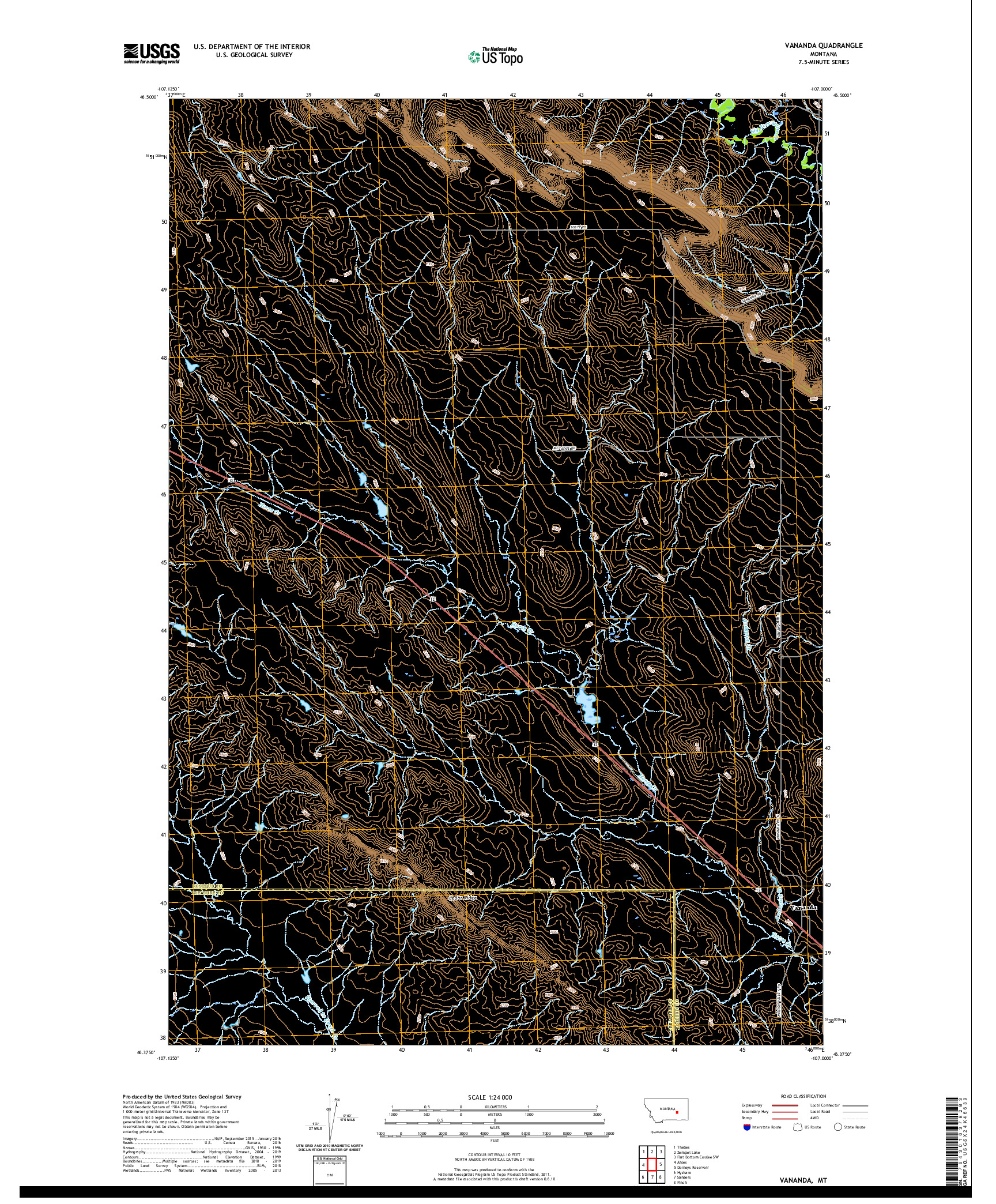 USGS US TOPO 7.5-MINUTE MAP FOR VANANDA, MT 2020