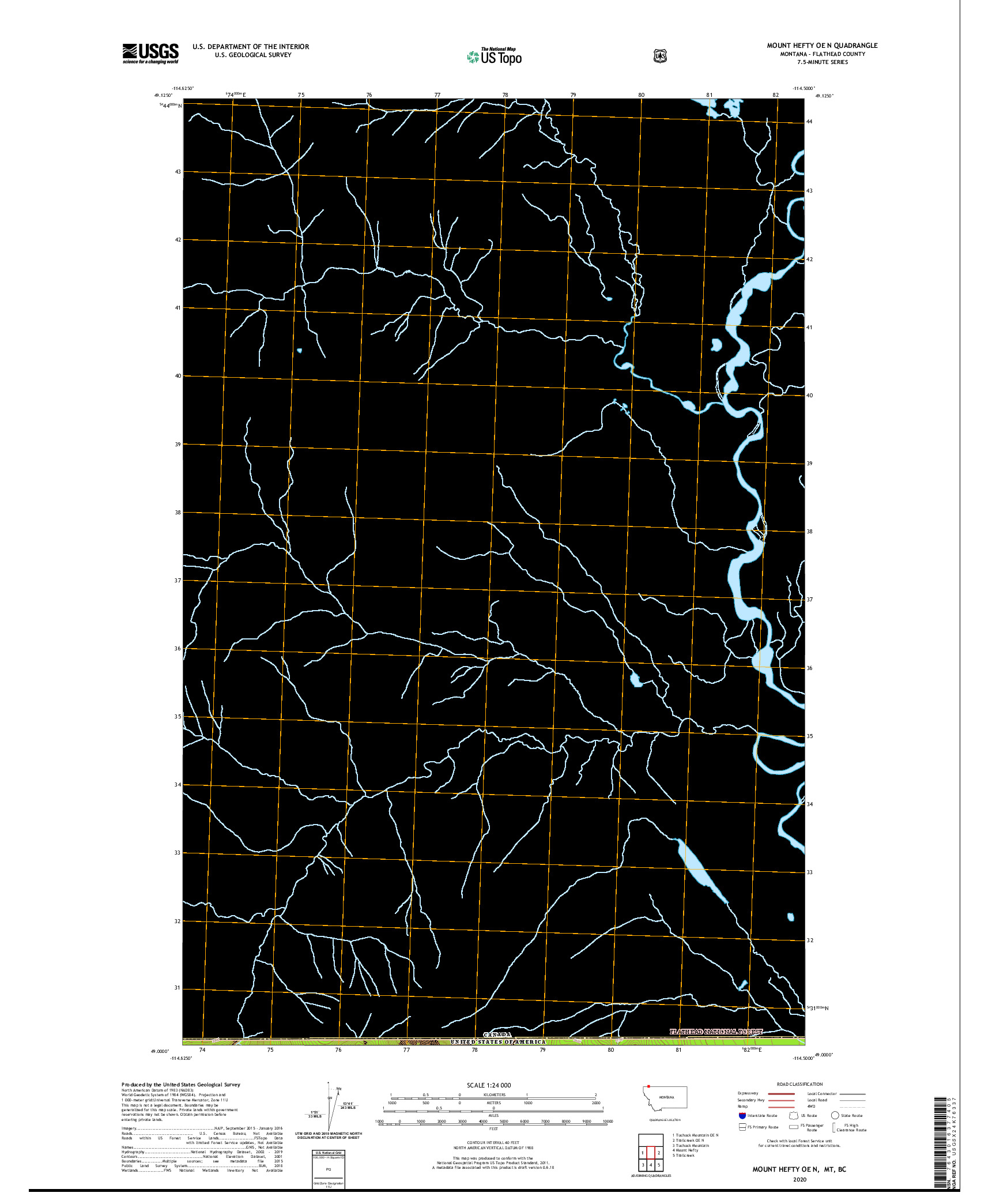 USGS US TOPO 7.5-MINUTE MAP FOR MOUNT HEFTY OE N, MT,BC 2020