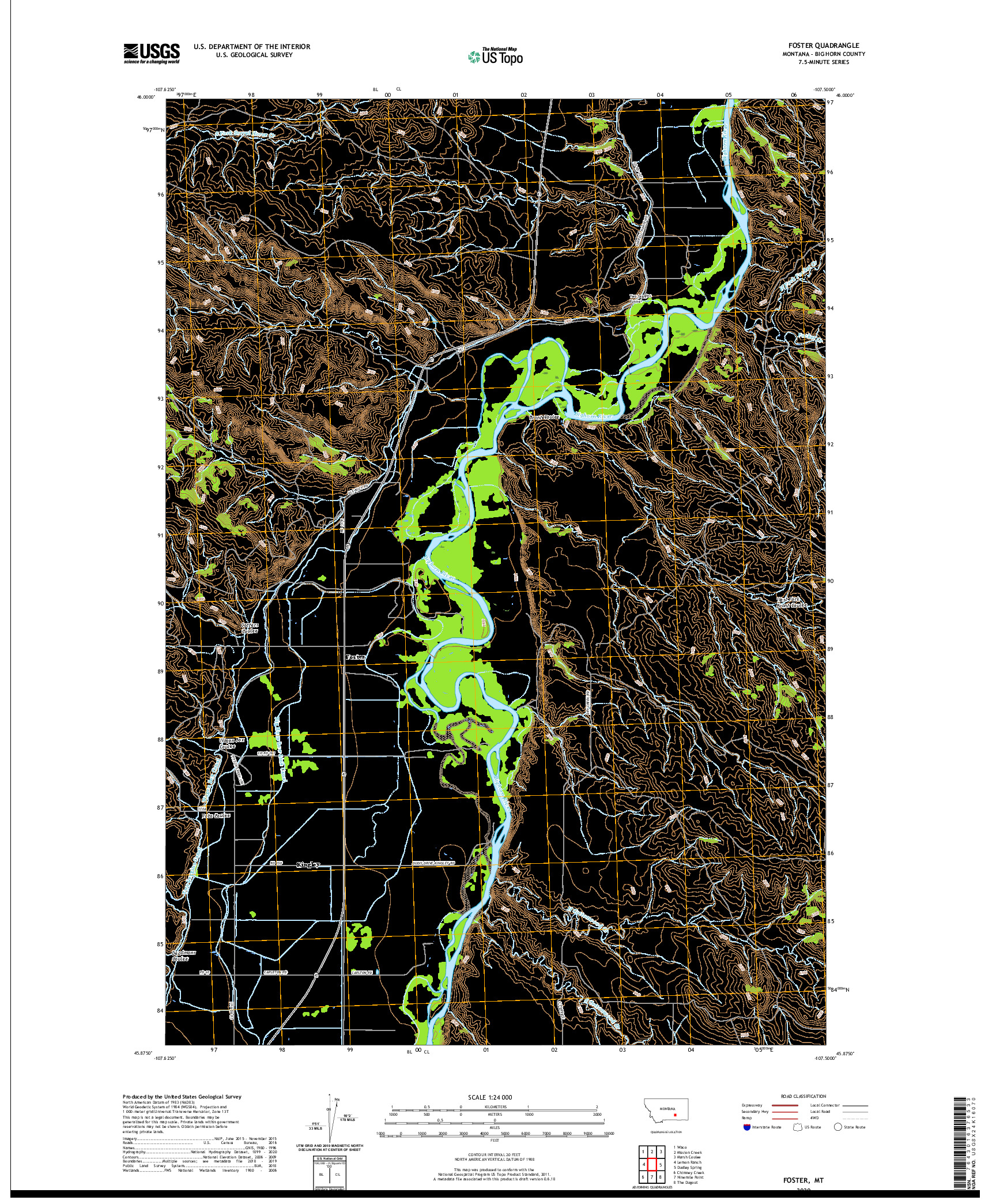 USGS US TOPO 7.5-MINUTE MAP FOR FOSTER, MT 2020
