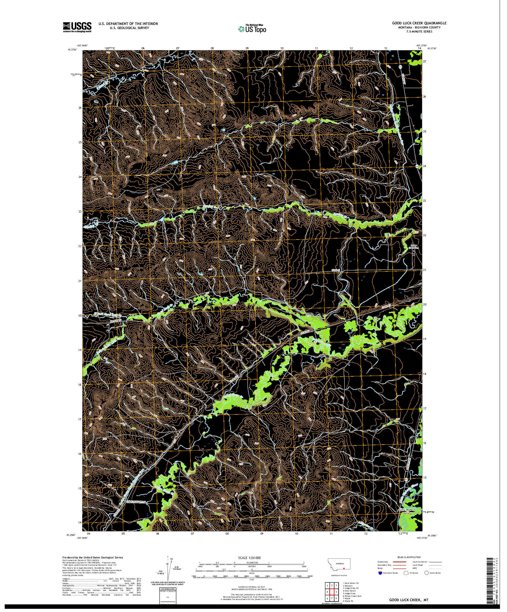 USGS US TOPO 7.5-MINUTE MAP FOR GOOD LUCK CREEK, MT 2020