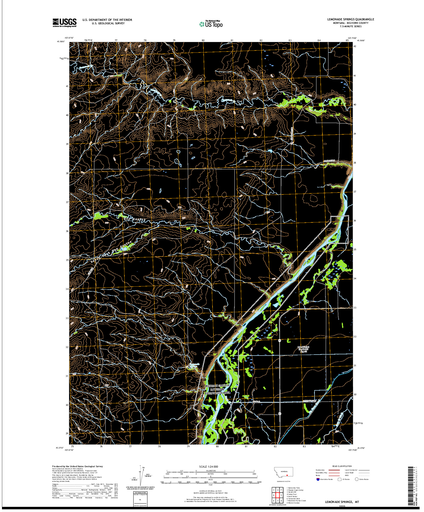 USGS US TOPO 7.5-MINUTE MAP FOR LEMONADE SPRINGS, MT 2020