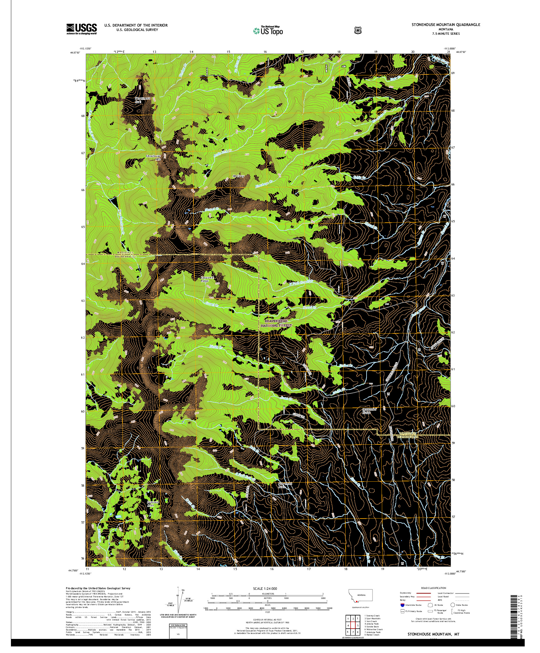 USGS US TOPO 7.5-MINUTE MAP FOR STONEHOUSE MOUNTAIN, MT 2020