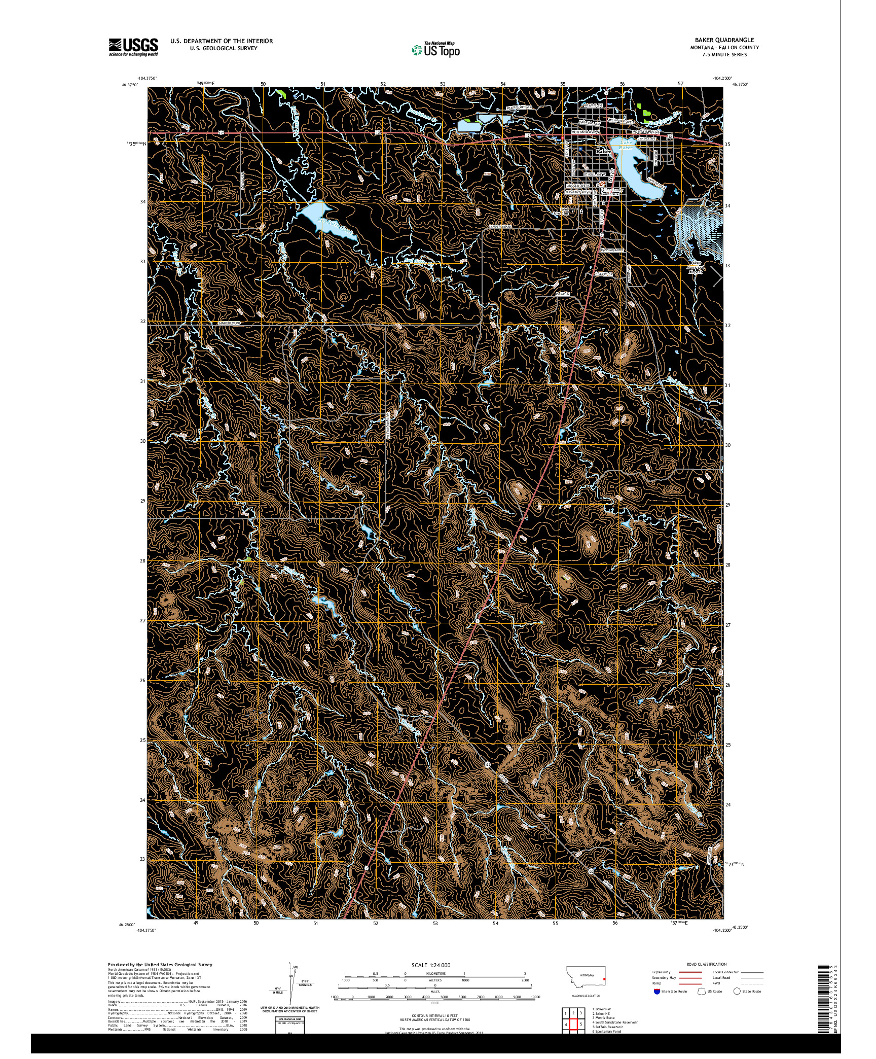 USGS US TOPO 7.5-MINUTE MAP FOR BAKER, MT 2020