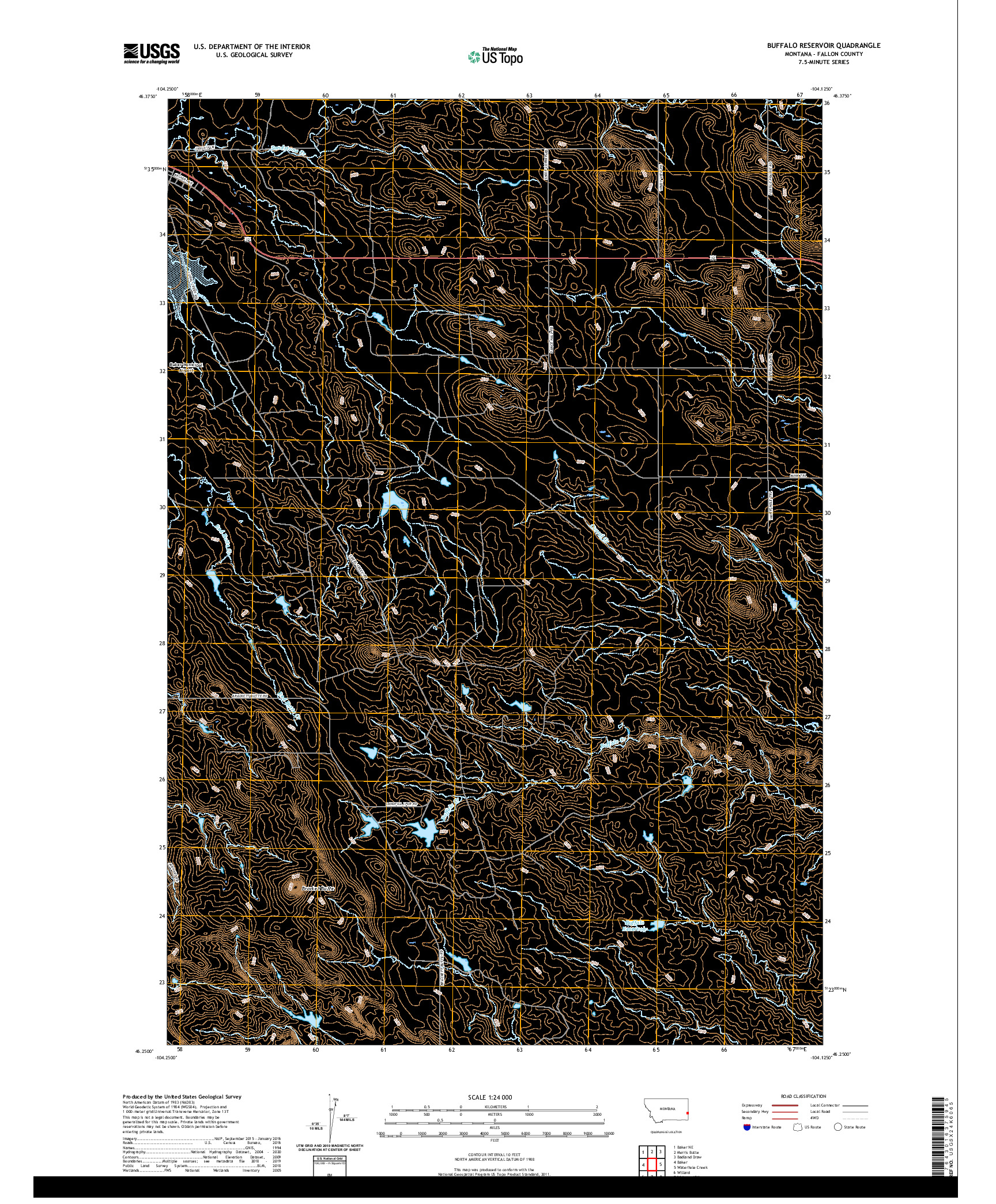 USGS US TOPO 7.5-MINUTE MAP FOR BUFFALO RESERVOIR, MT 2020