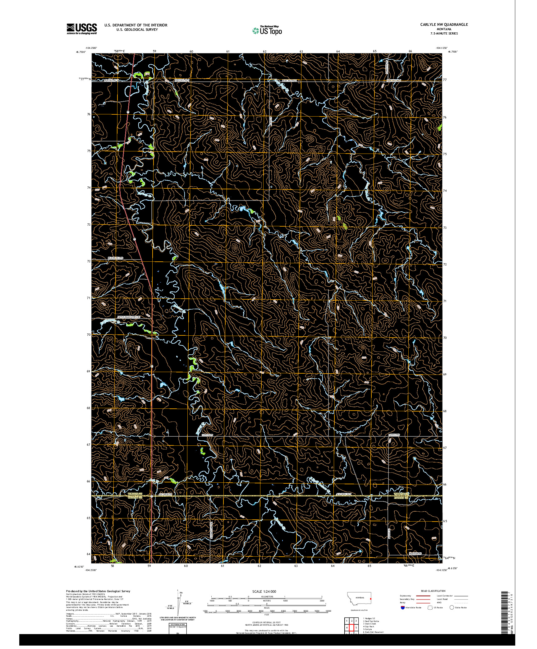 USGS US TOPO 7.5-MINUTE MAP FOR CARLYLE NW, MT 2020