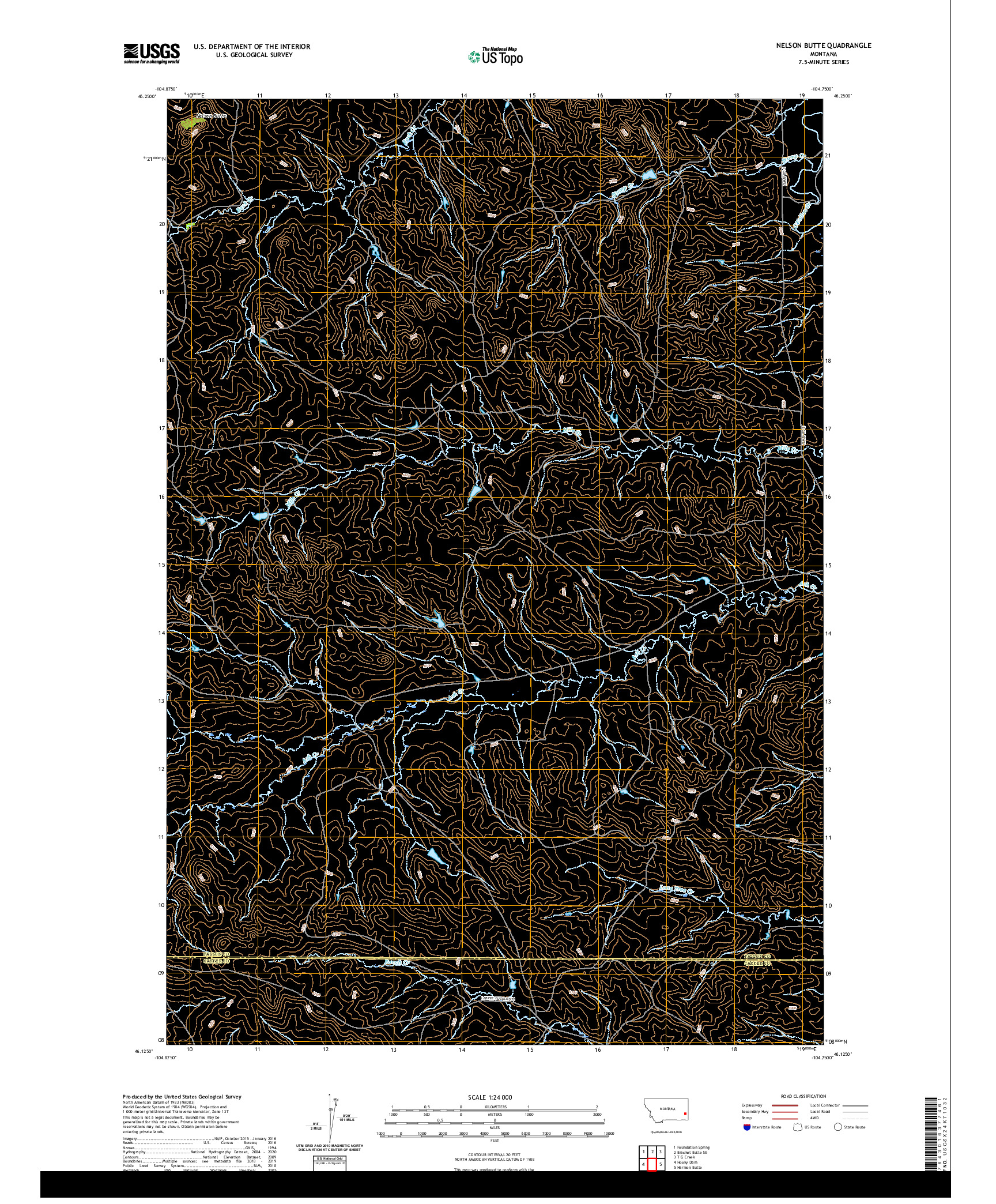 USGS US TOPO 7.5-MINUTE MAP FOR NELSON BUTTE, MT 2020