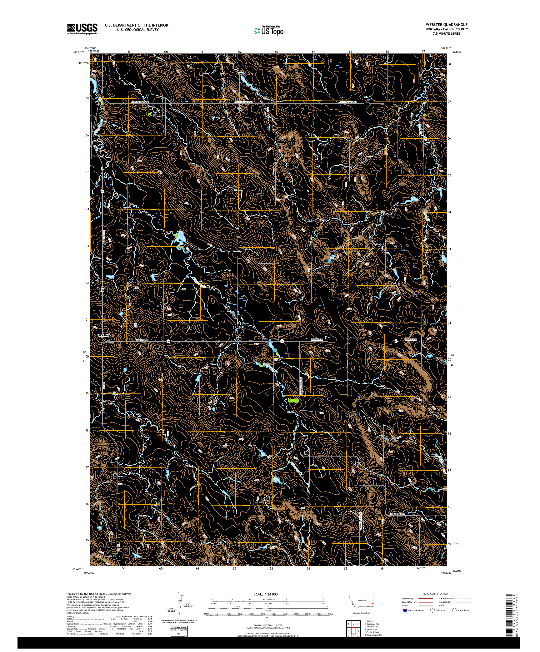 USGS US TOPO 7.5-MINUTE MAP FOR WEBSTER, MT 2020