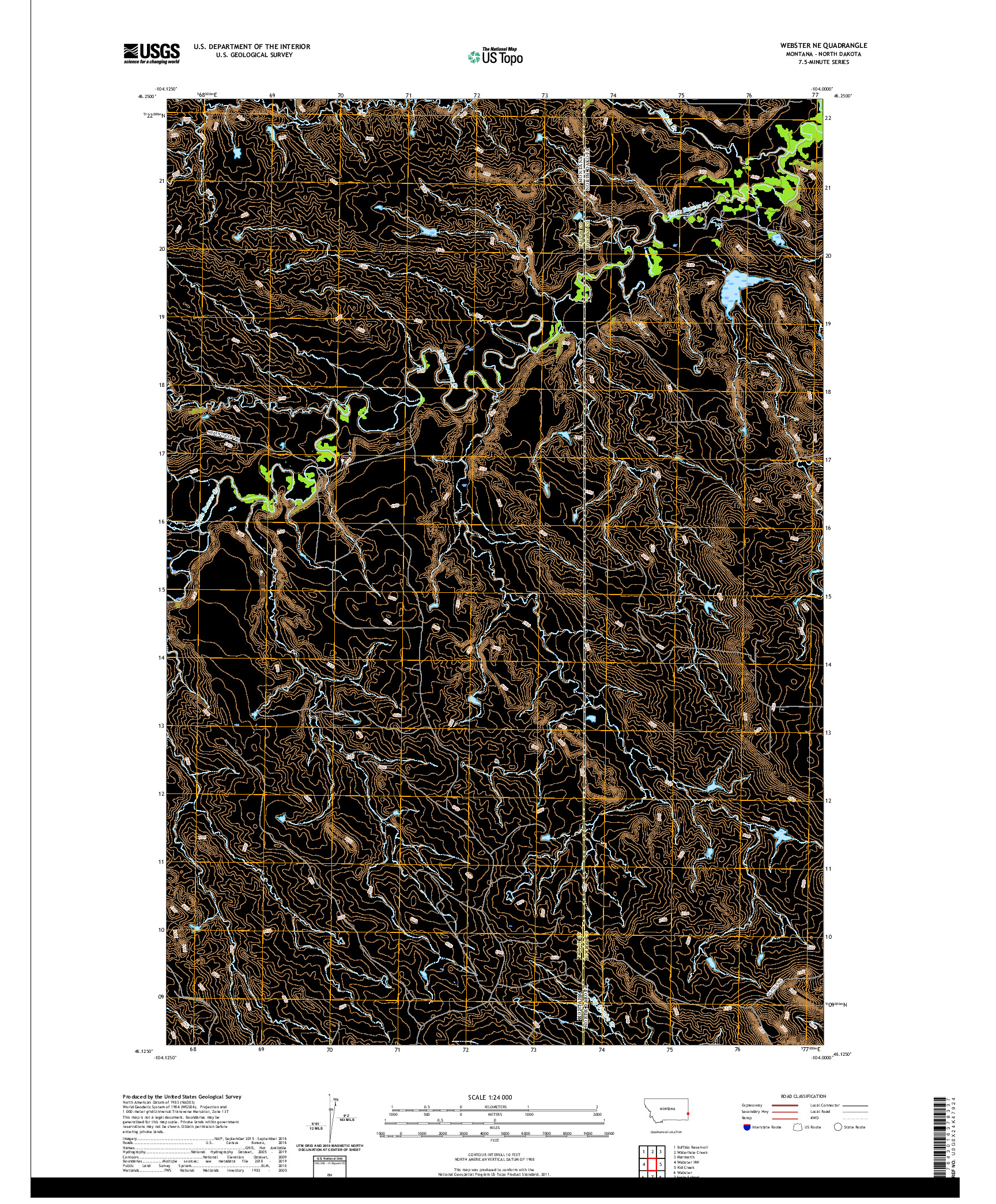 USGS US TOPO 7.5-MINUTE MAP FOR WEBSTER NE, MT,ND 2020