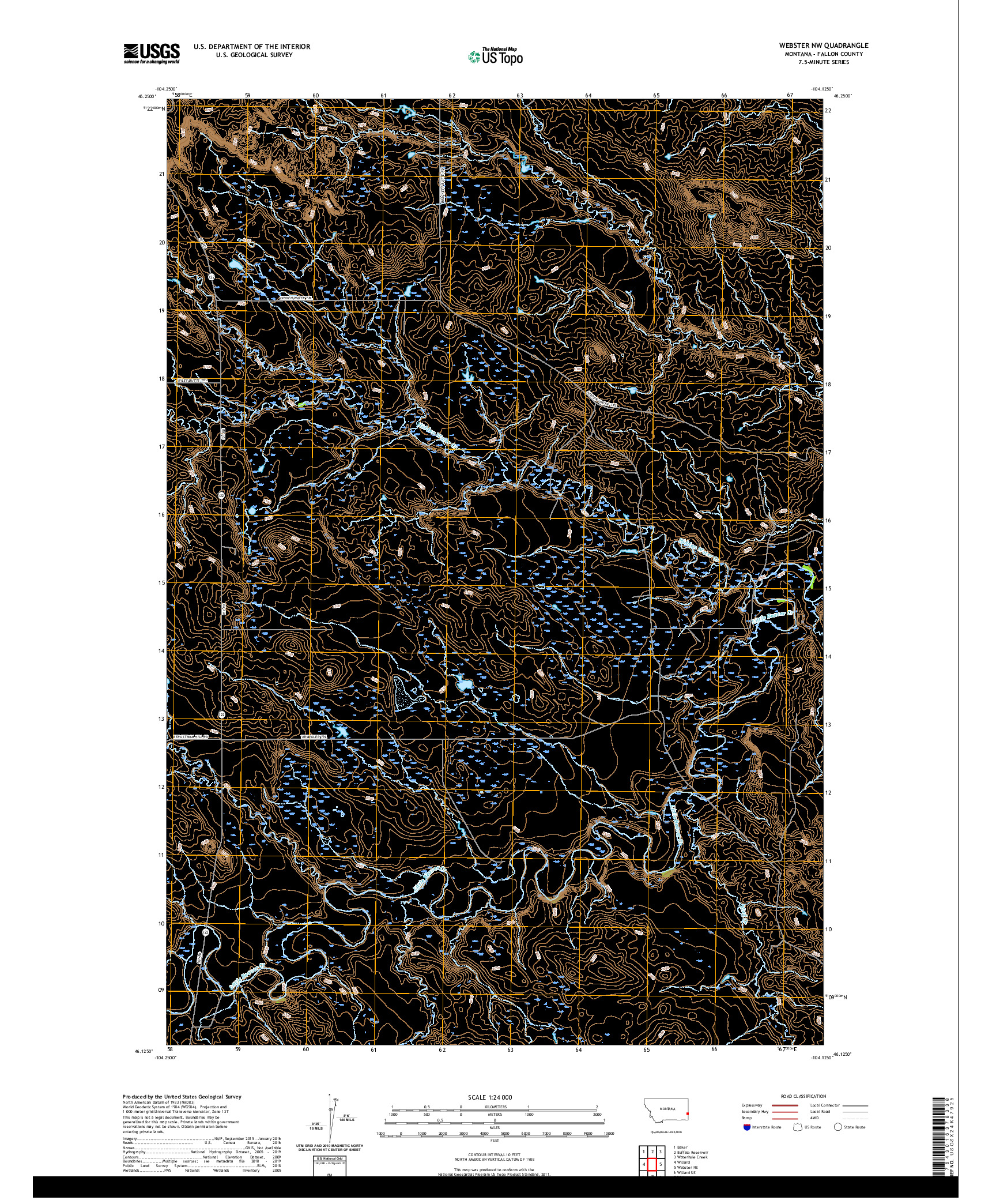 USGS US TOPO 7.5-MINUTE MAP FOR WEBSTER NW, MT 2020