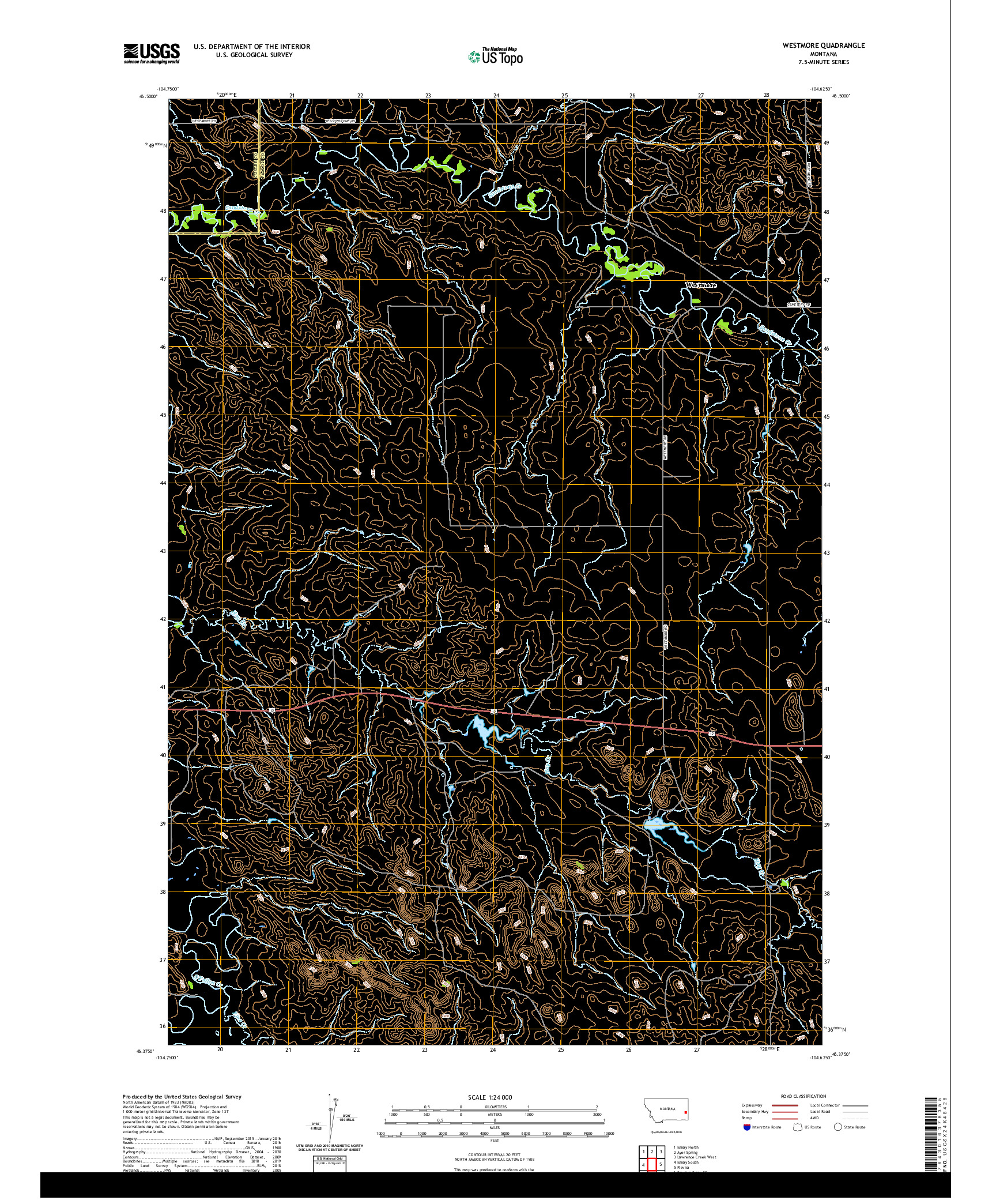 USGS US TOPO 7.5-MINUTE MAP FOR WESTMORE, MT 2020