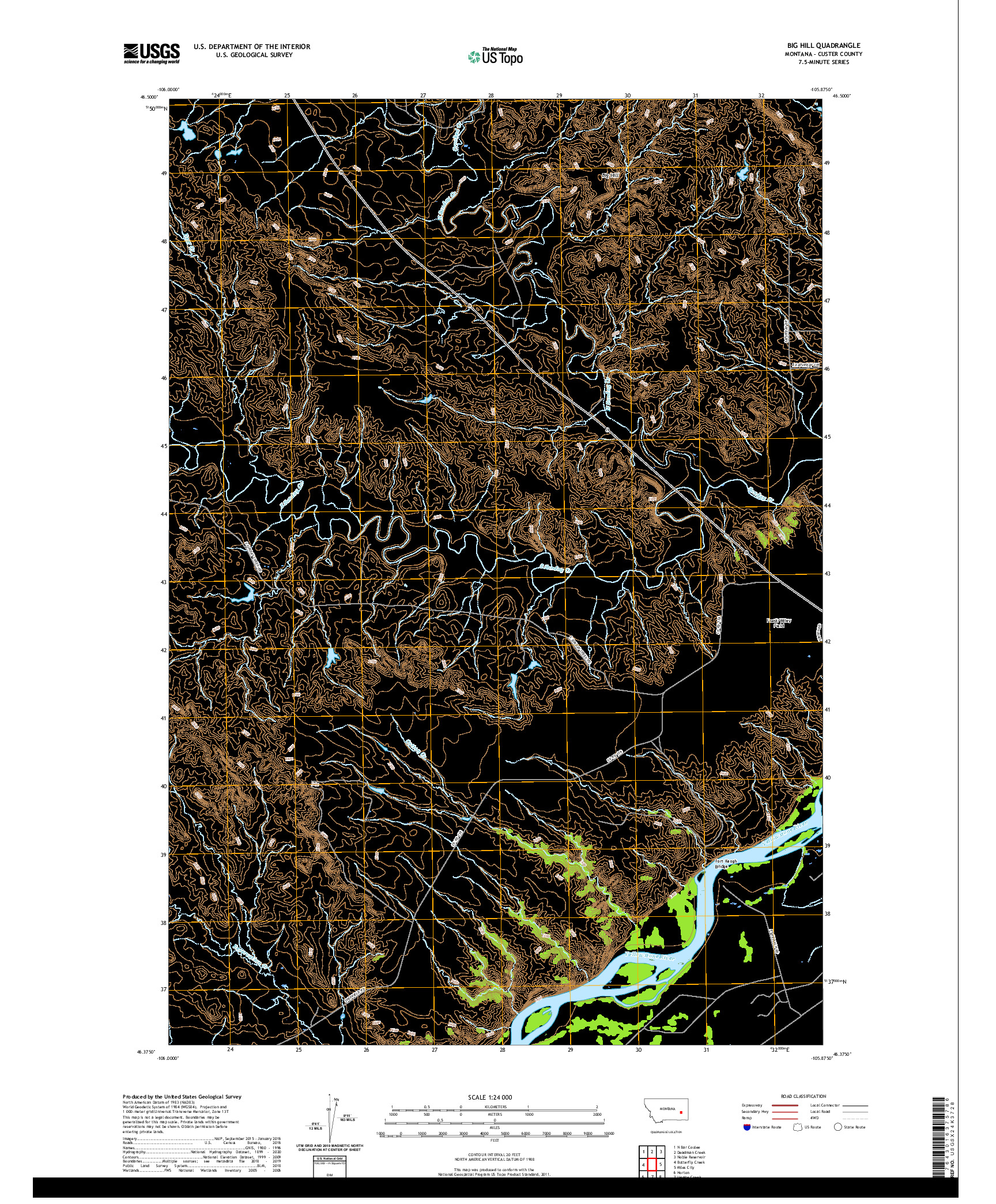 USGS US TOPO 7.5-MINUTE MAP FOR BIG HILL, MT 2020