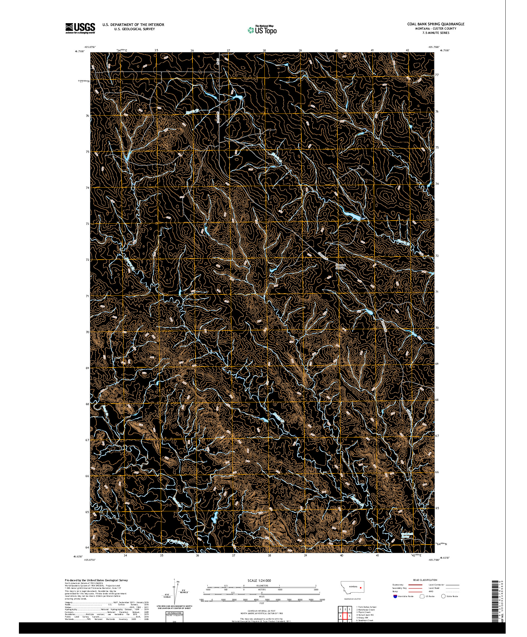 USGS US TOPO 7.5-MINUTE MAP FOR COAL BANK SPRING, MT 2020