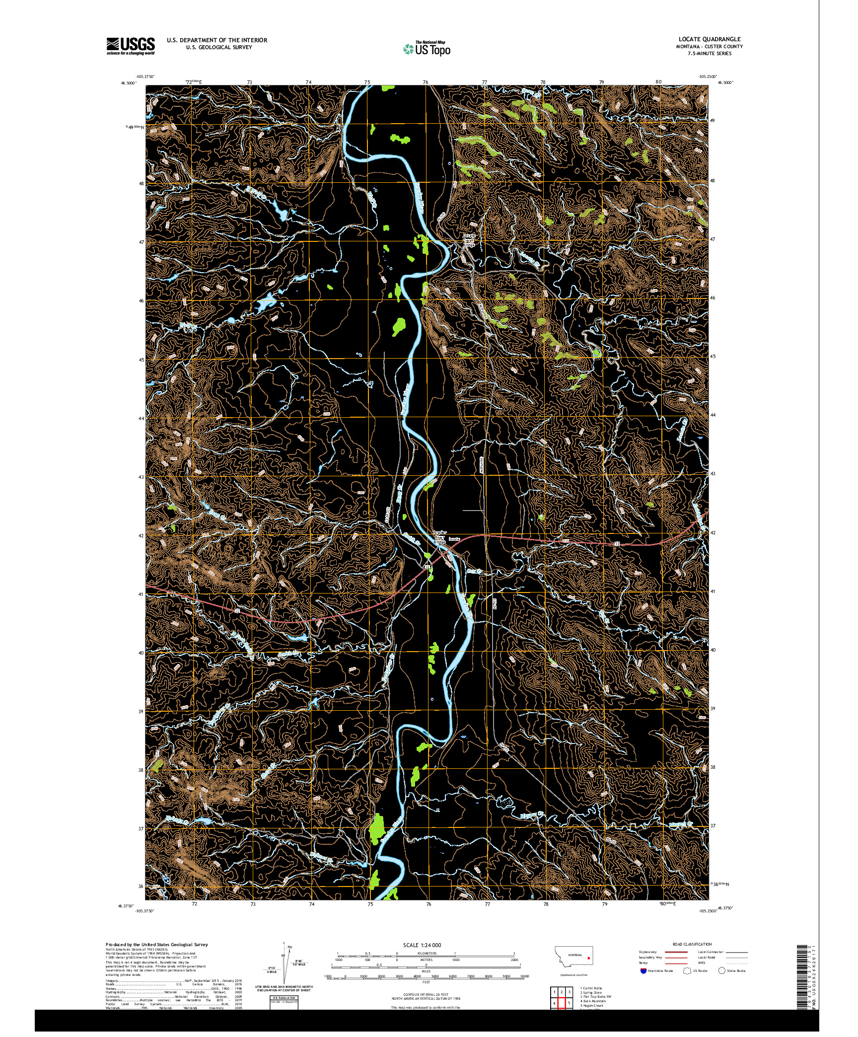 USGS US TOPO 7.5-MINUTE MAP FOR LOCATE, MT 2020