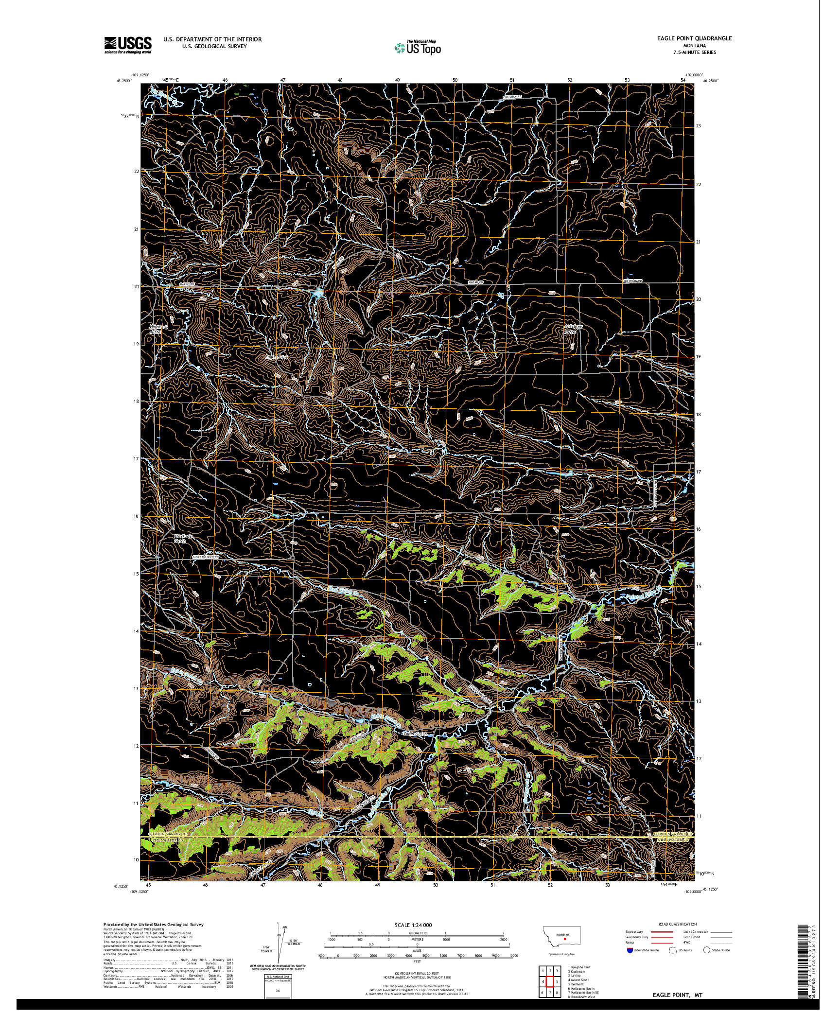 USGS US TOPO 7.5-MINUTE MAP FOR EAGLE POINT, MT 2020