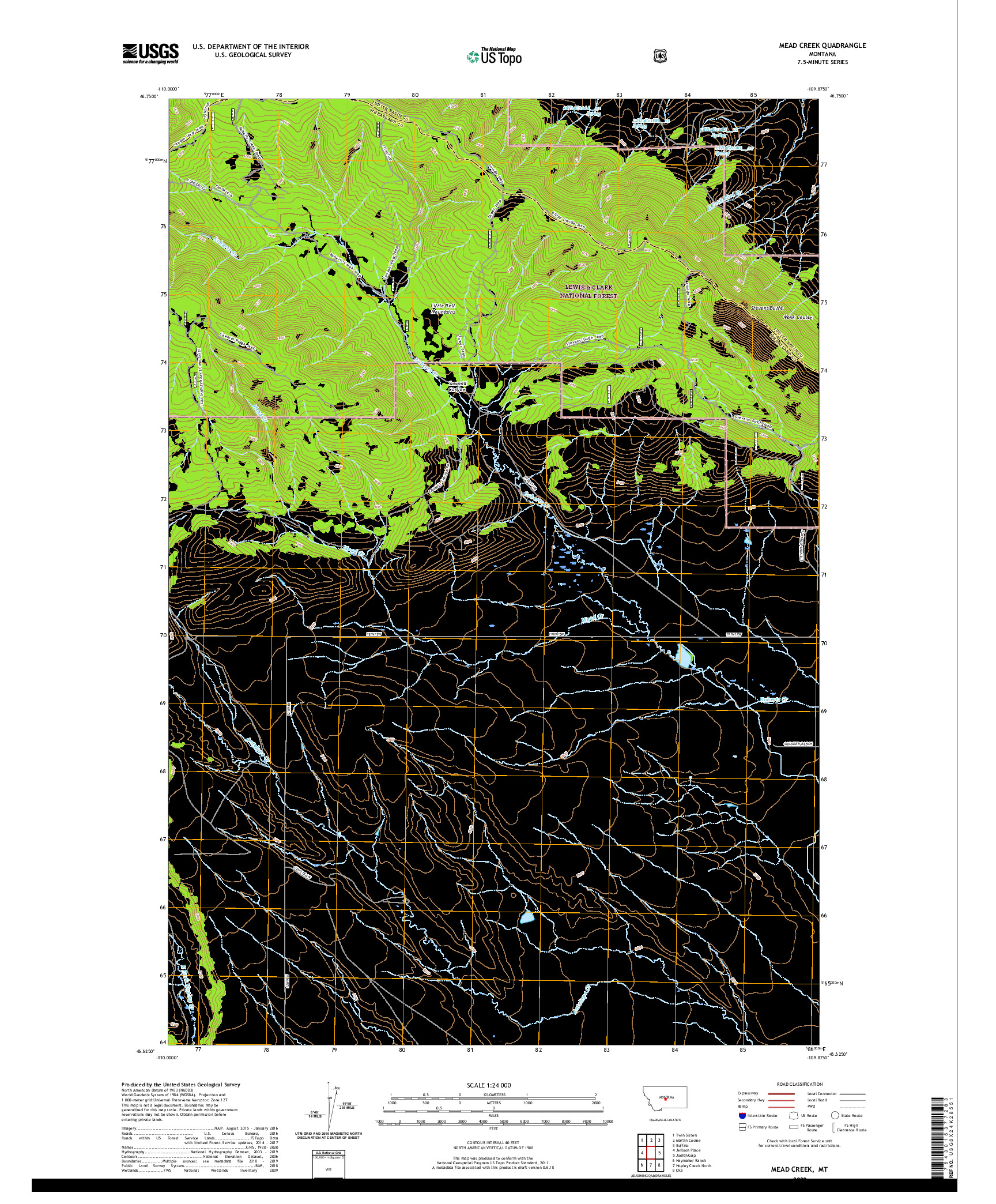 USGS US TOPO 7.5-MINUTE MAP FOR MEAD CREEK, MT 2020