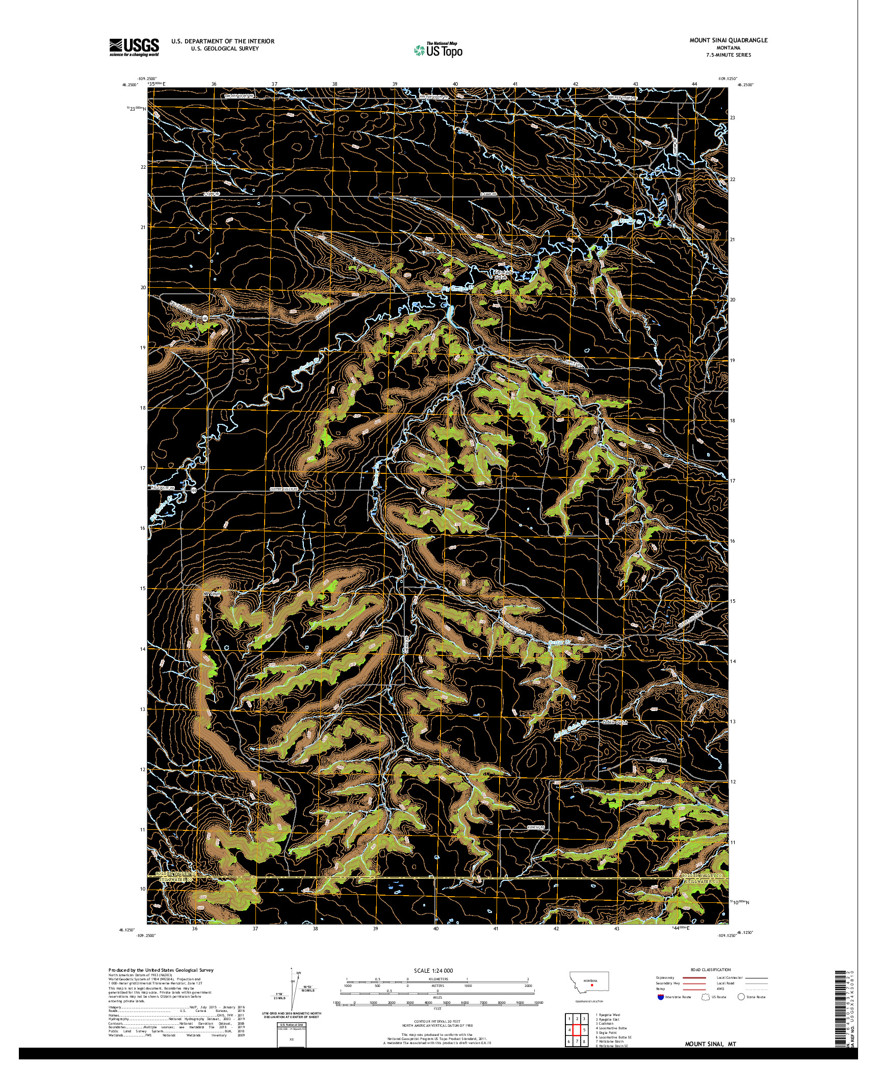 USGS US TOPO 7.5-MINUTE MAP FOR MOUNT SINAI, MT 2020