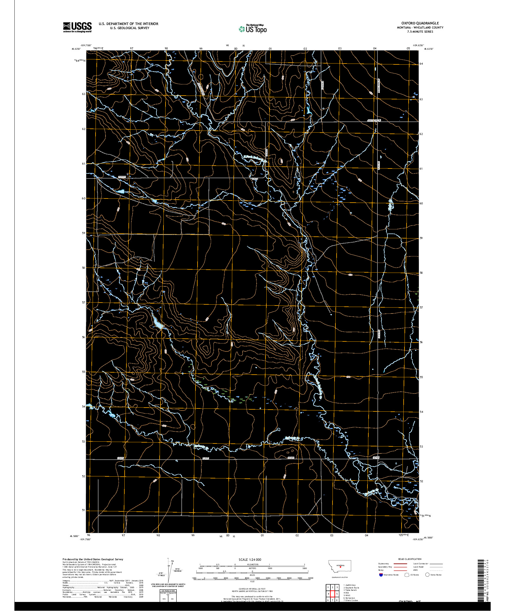 USGS US TOPO 7.5-MINUTE MAP FOR OXFORD, MT 2020