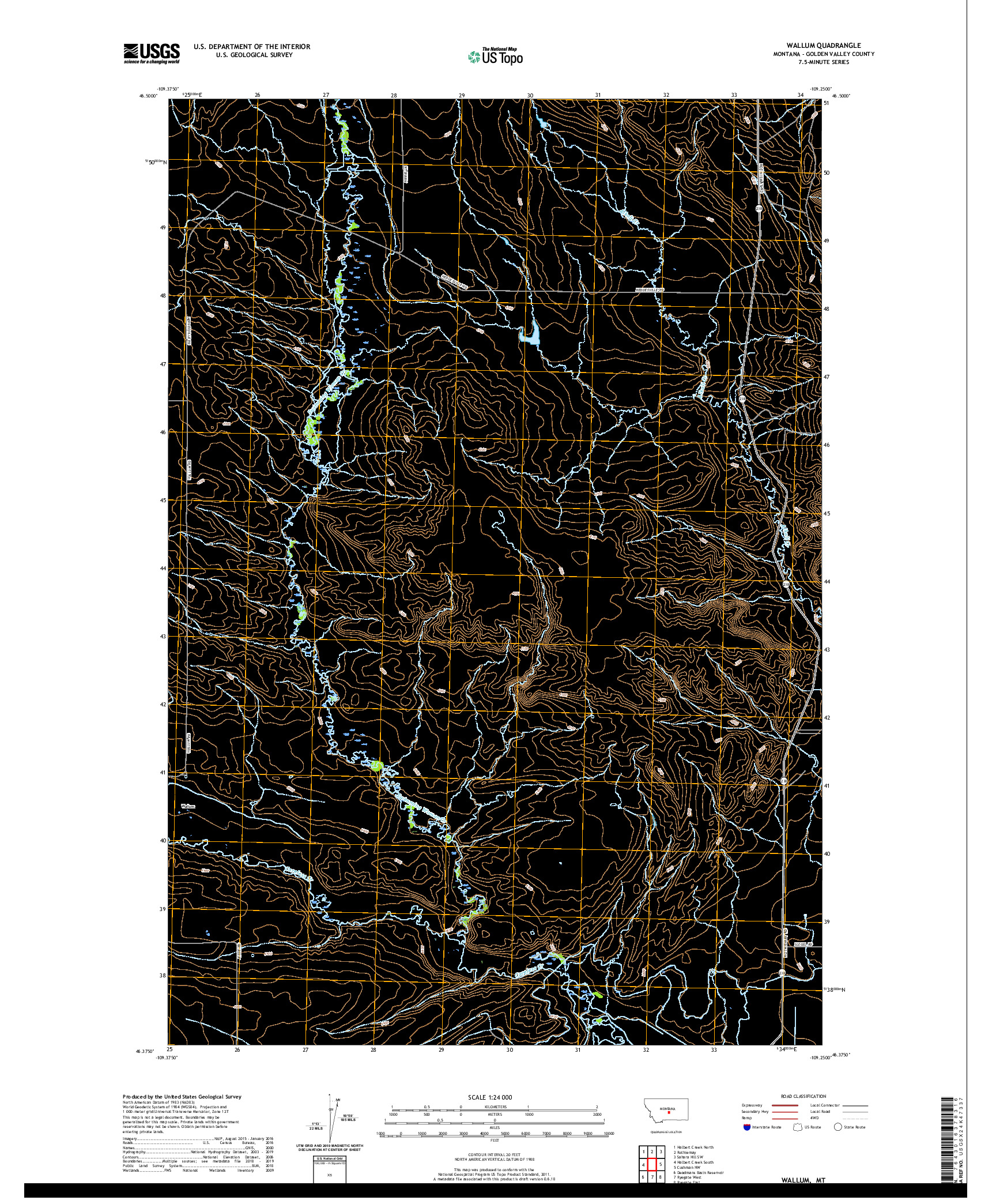 USGS US TOPO 7.5-MINUTE MAP FOR WALLUM, MT 2020