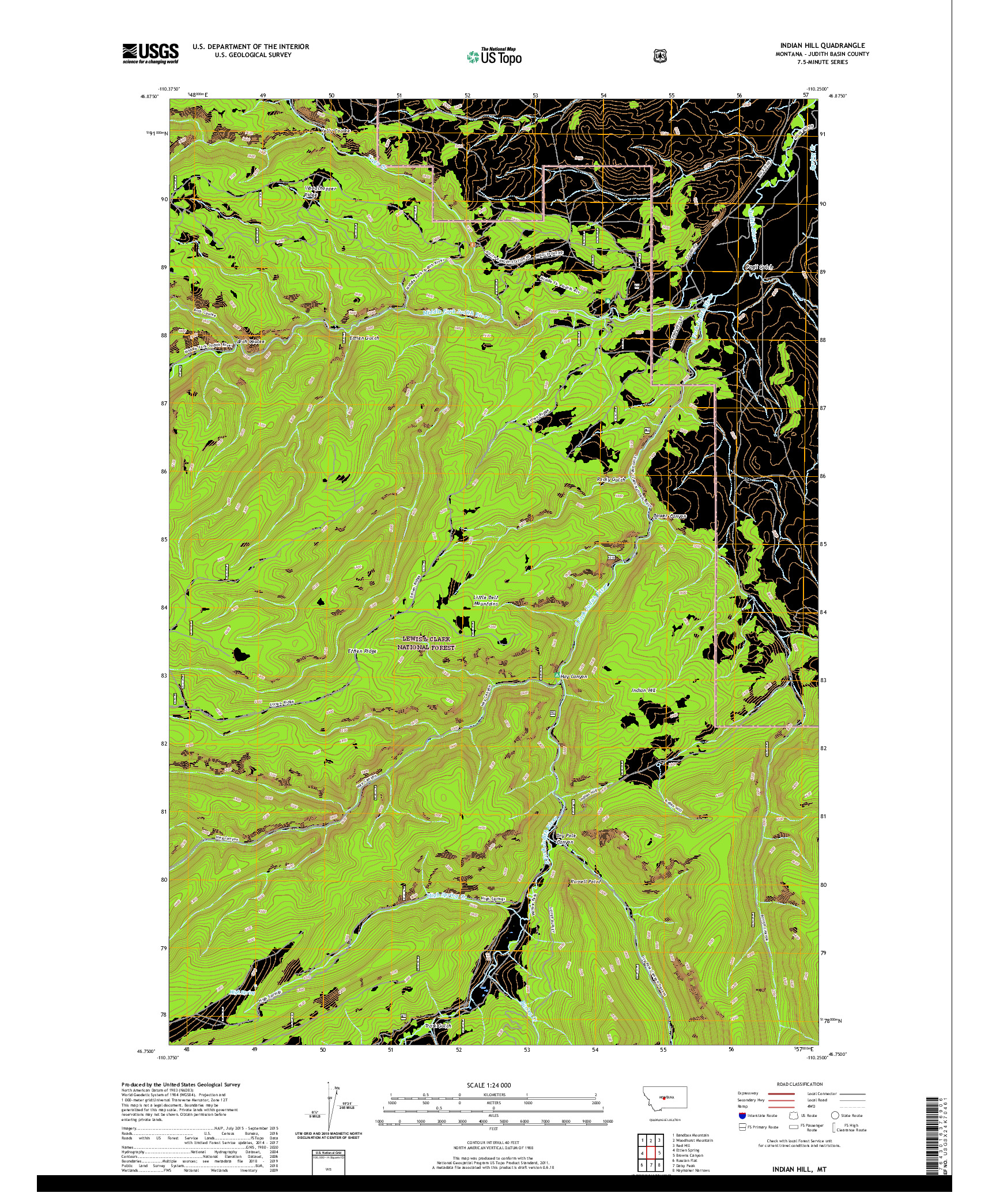 USGS US TOPO 7.5-MINUTE MAP FOR INDIAN HILL, MT 2020