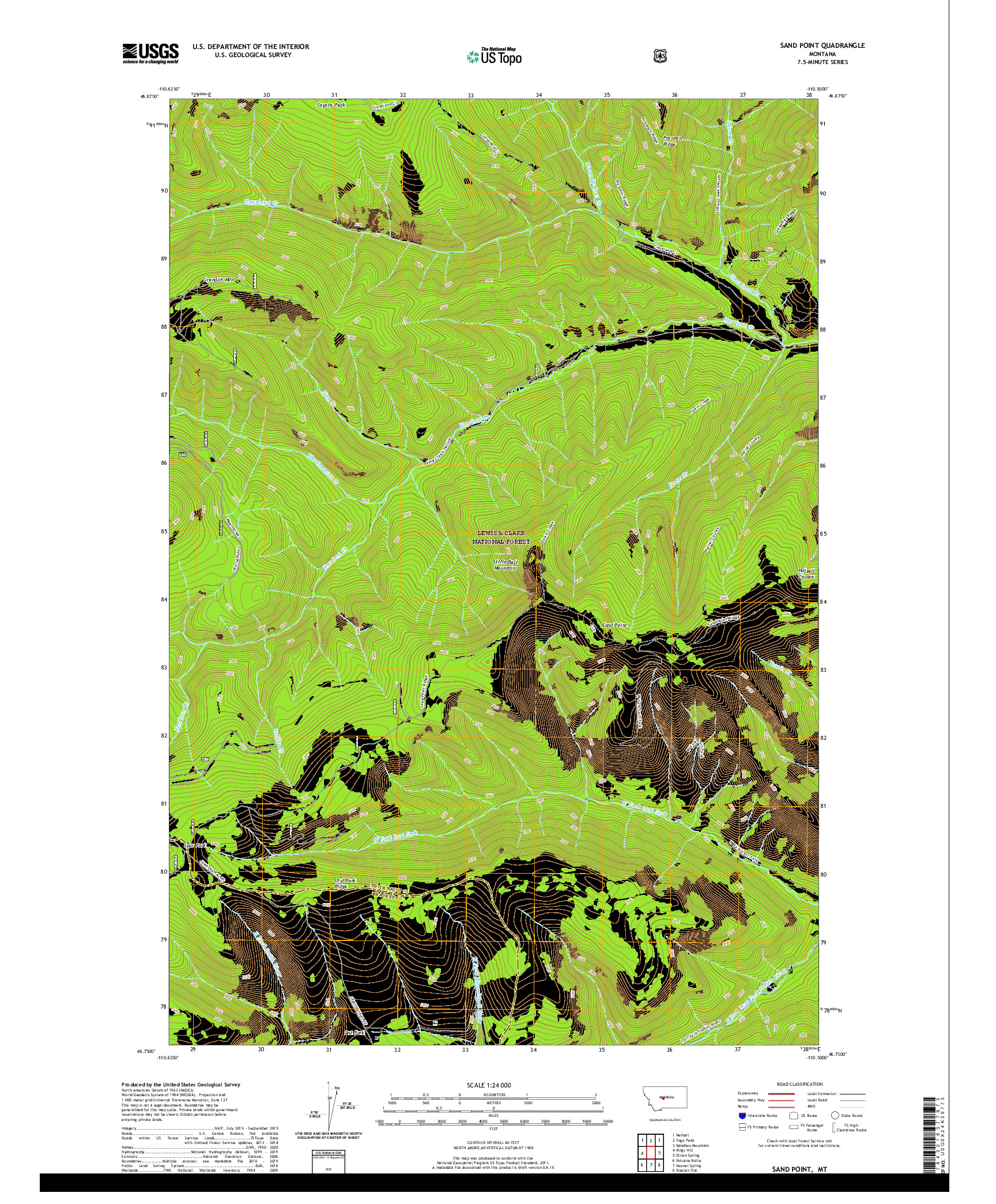 USGS US TOPO 7.5-MINUTE MAP FOR SAND POINT, MT 2020