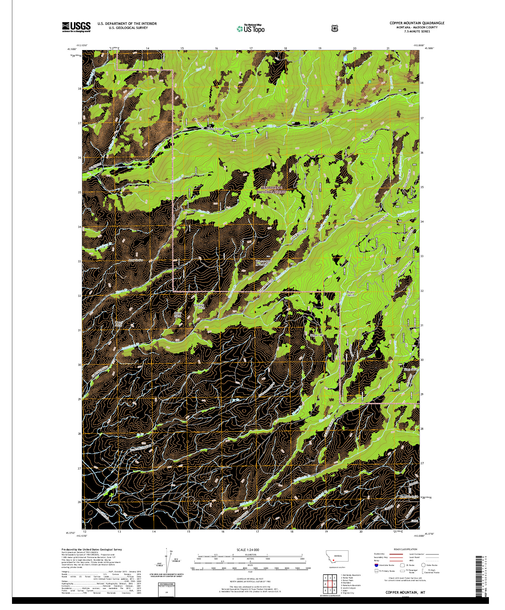 USGS US TOPO 7.5-MINUTE MAP FOR COPPER MOUNTAIN, MT 2020