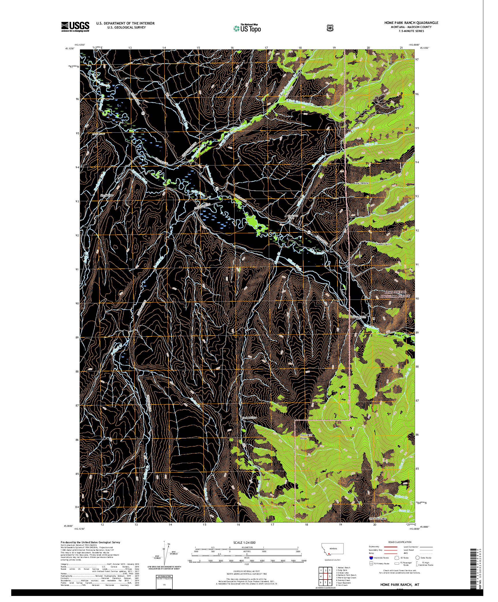 USGS US TOPO 7.5-MINUTE MAP FOR HOME PARK RANCH, MT 2020